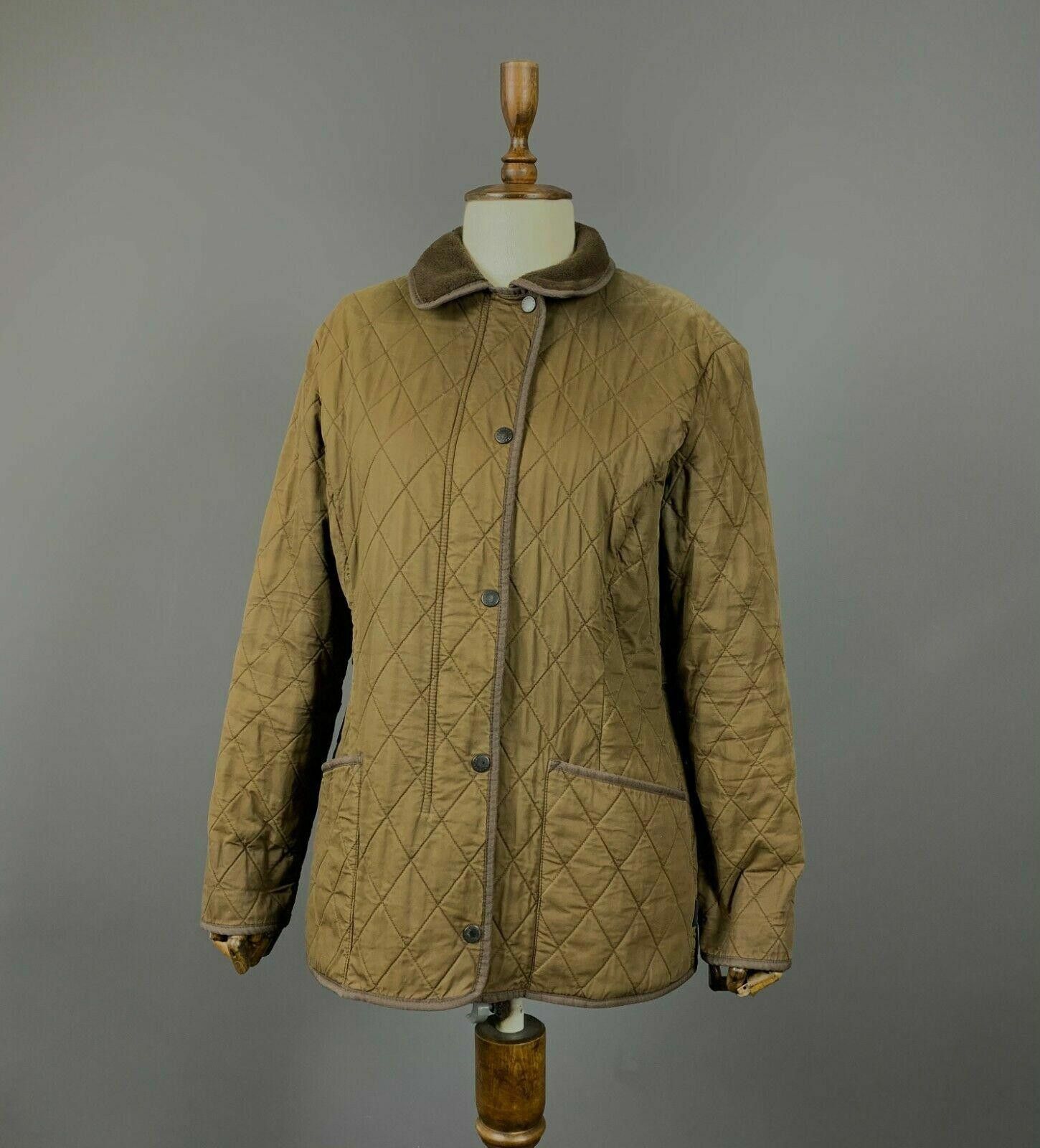 Barbour Ladies Barbour Brown Quilted Jacket Size UK 14 USA 10 Size L / US 10 / IT 46 - 1 Thumbnail