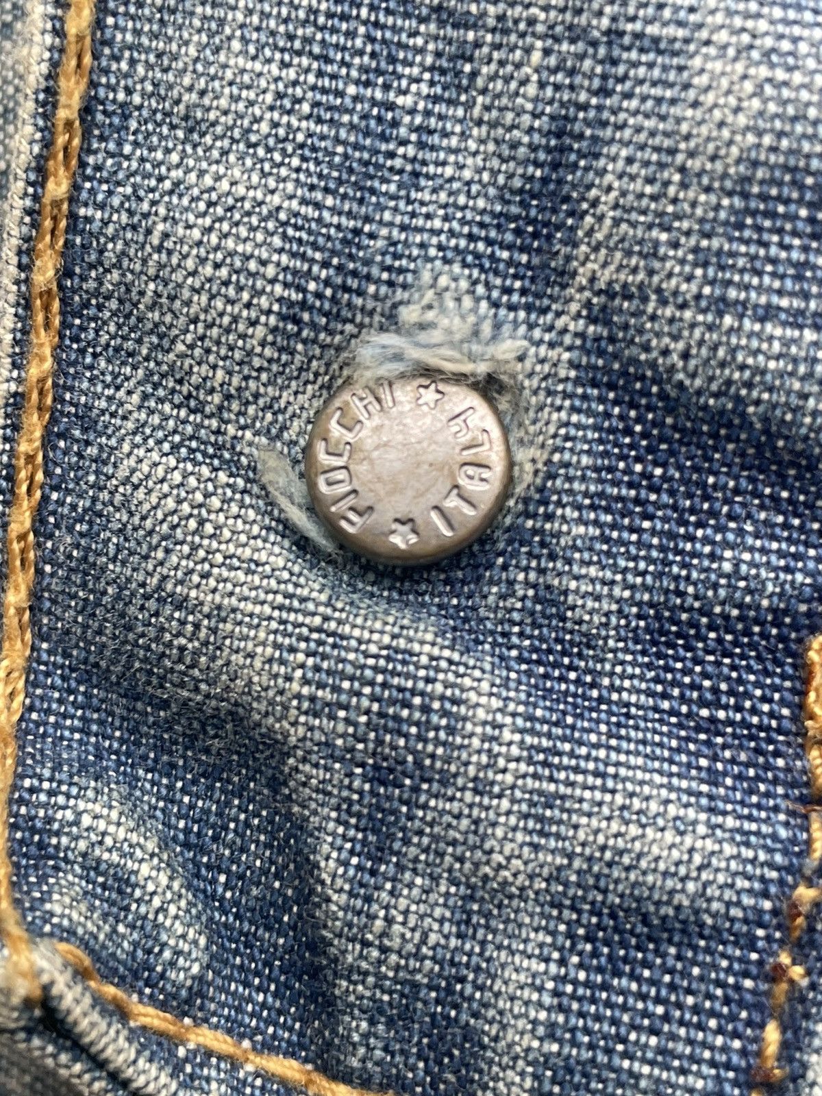 Designer Vintage Kemitch Socialite Faded Distressed Denim Size US 32 / EU 48 - 16 Thumbnail