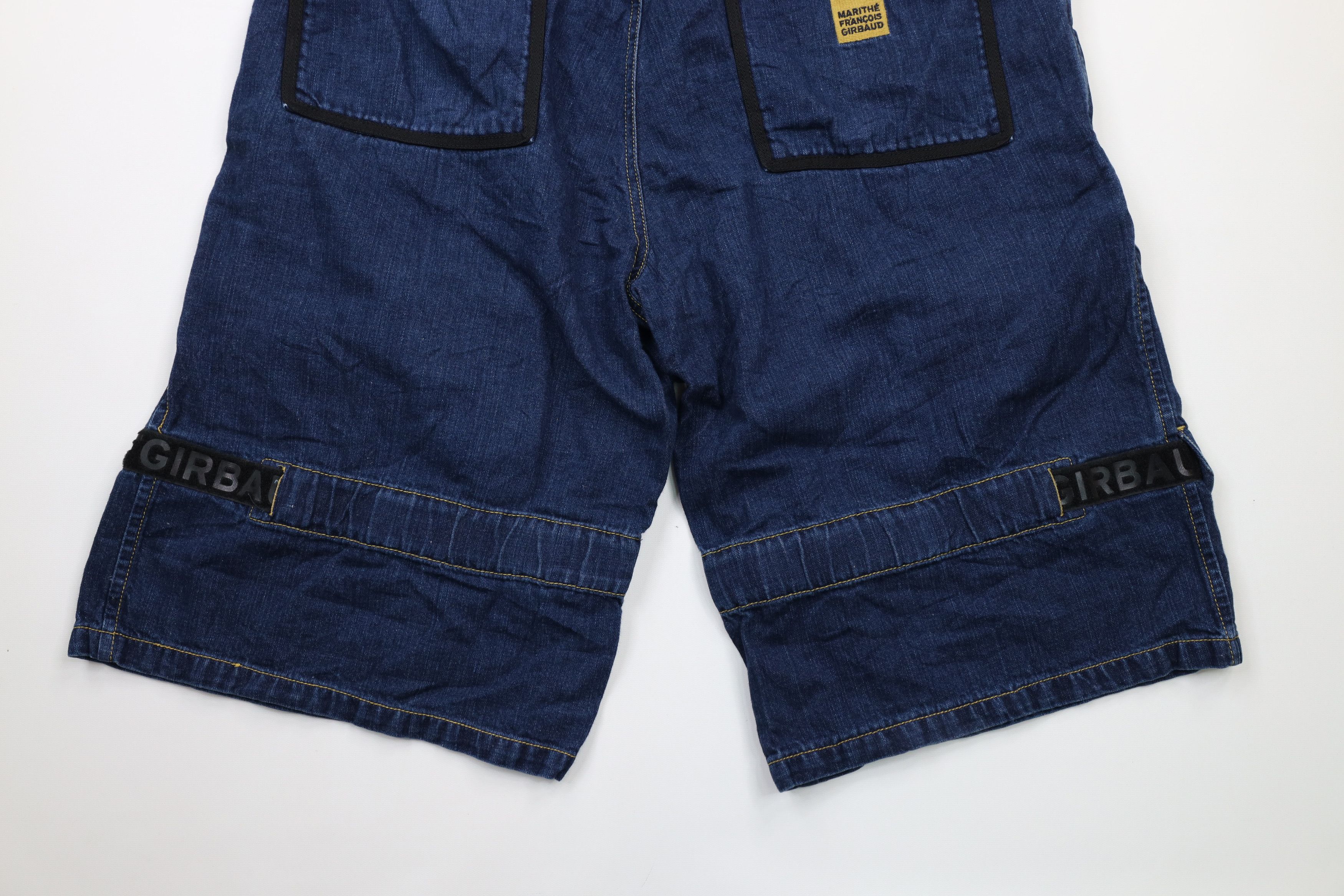 Marithe + Francois Girbaud × Vintage Vintage 90s Marithe Francois Girbaud Strap Denim Shorts Size US 38 / EU 54 - 12 Thumbnail