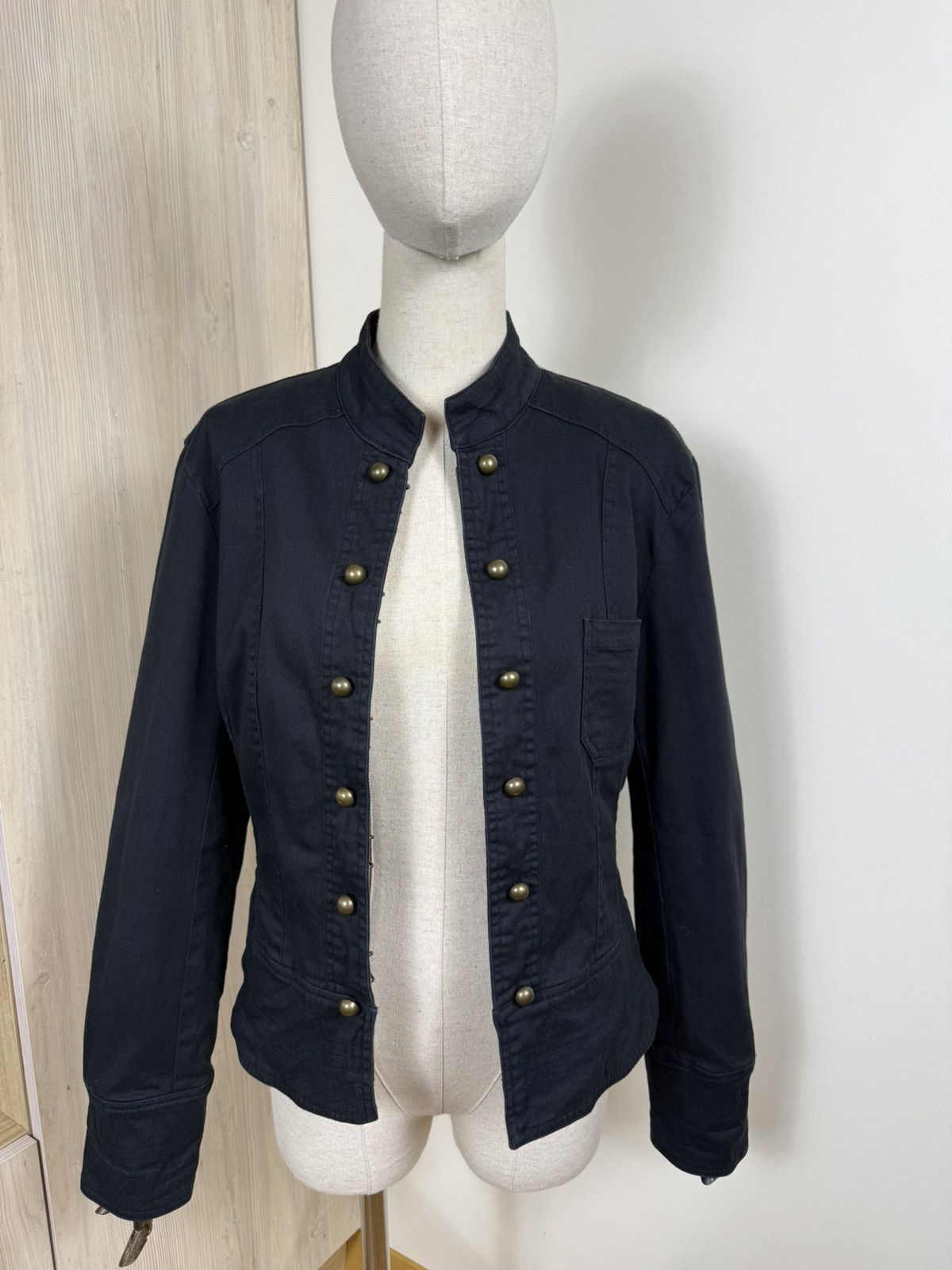 Other Vintage Military Style Black Cotton Jacket – Brass Buttons Size L / US 10 / IT 46 - 7 Thumbnail