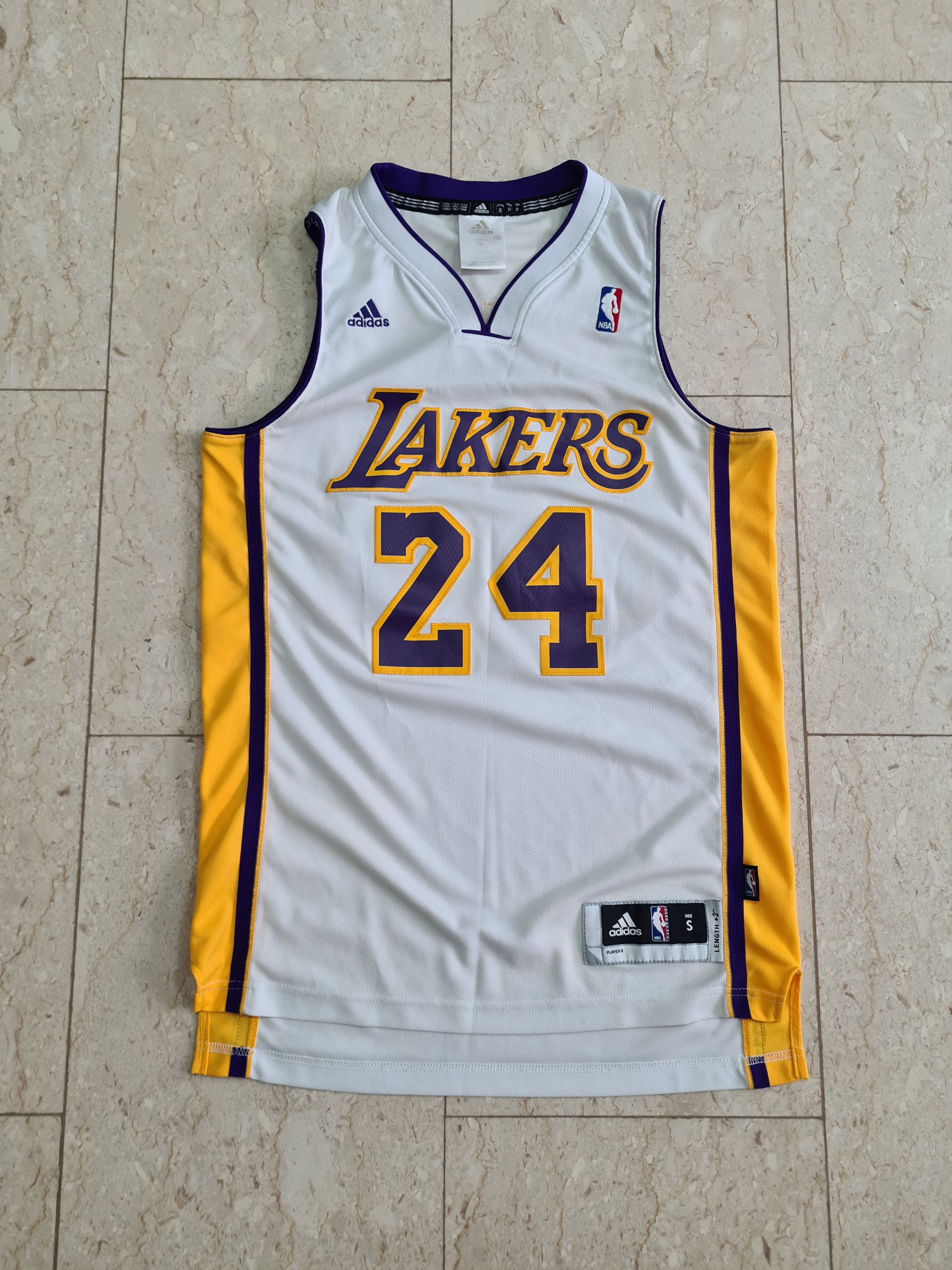 image of Authentic Adidas Kobe Bryant Lakers Alt Swingman Jersey in White, Men's (Size Small)