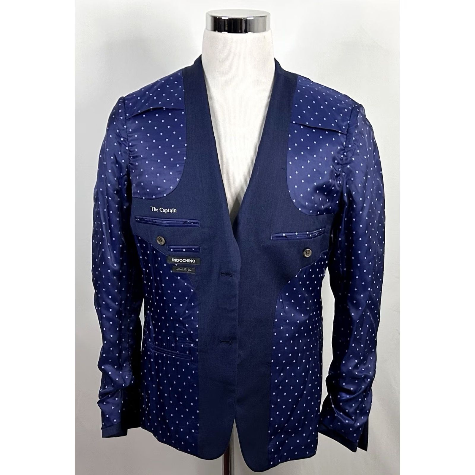 Doublet Indochino Sport Coat Blue 42R 100% Wool Two Button Double Vented Lined Mens Size US XS / EU 42 / 0 - 7 Thumbnail