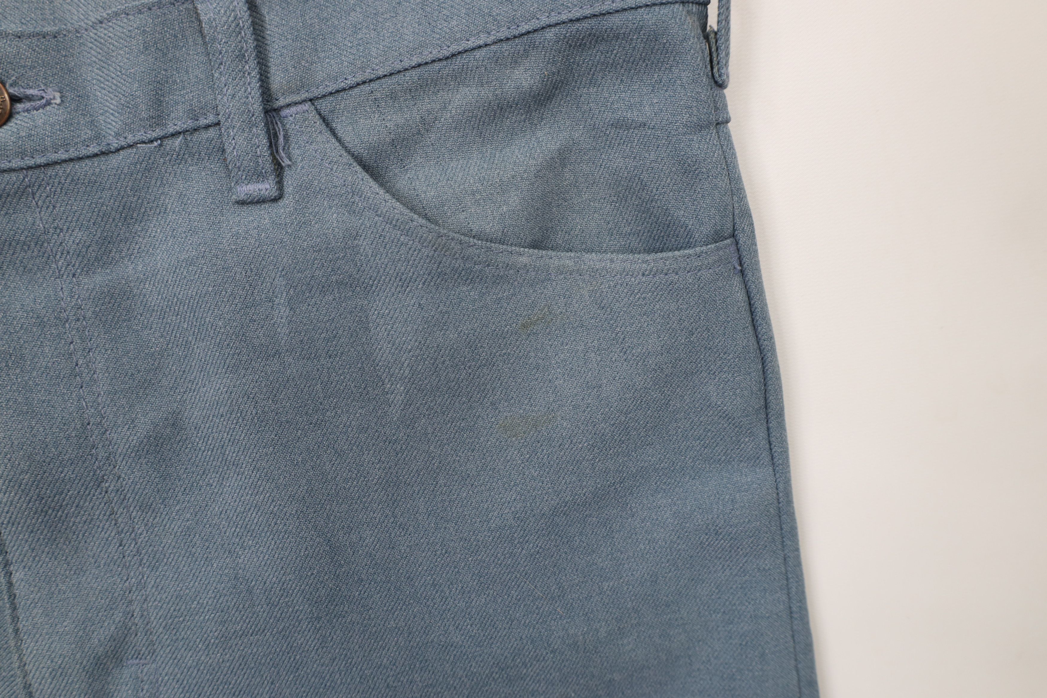 Vintage × Wrangler Vintage 70s Wrangler Knit Wide Leg Chino Pants Blue USA Size US 36 / EU 52 - 7 Thumbnail