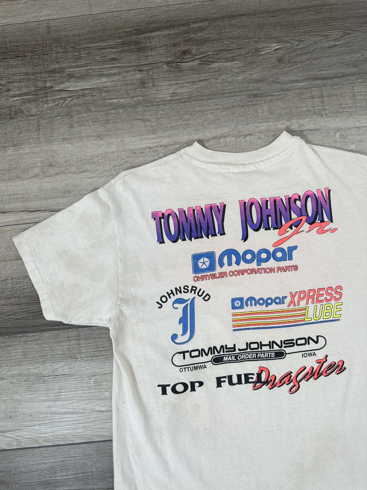 Hanes Single Stitch Neon Tommy Johnson Dragster Fuel White Size US M / EU 48-50 / 2 - 7 Thumbnail