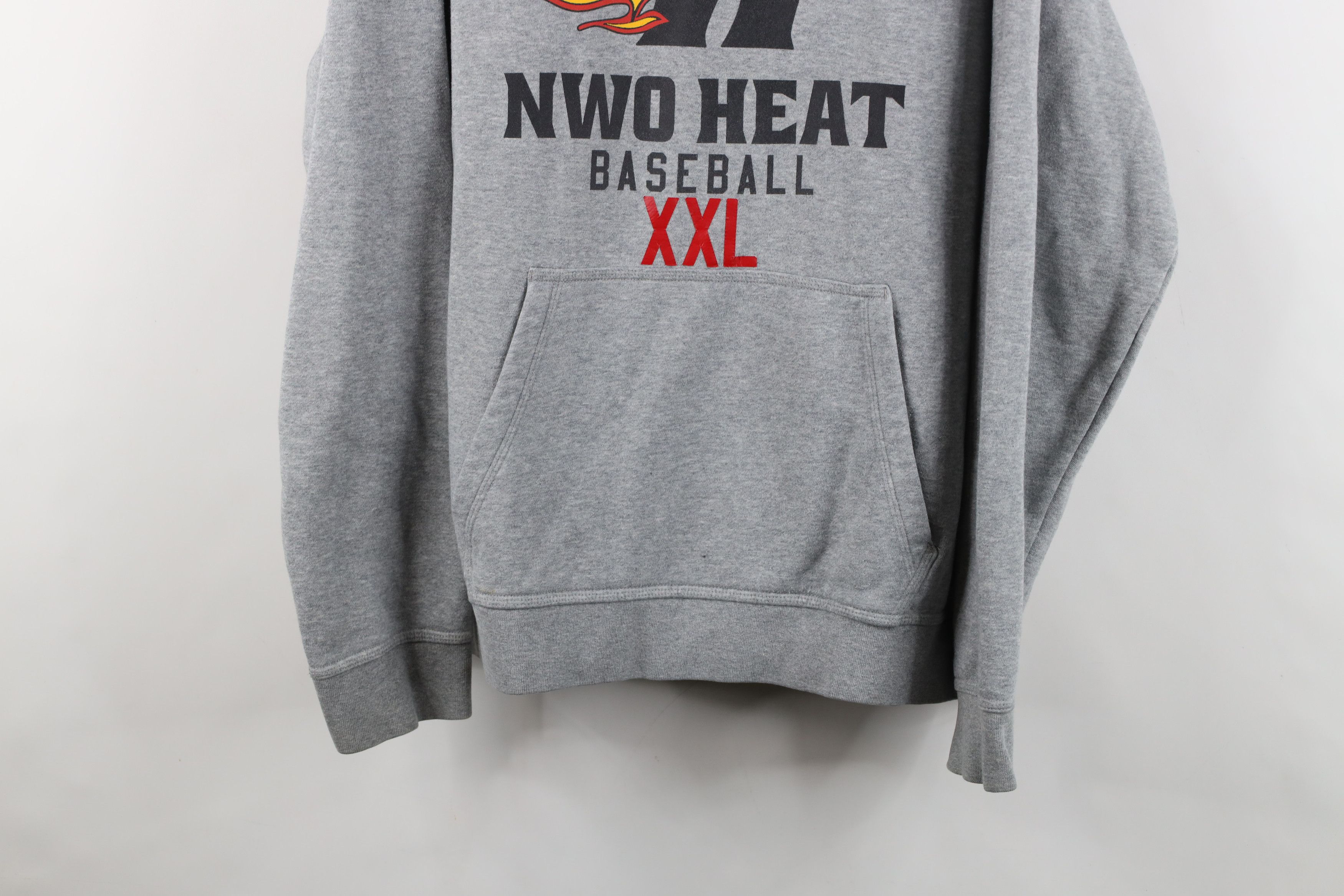 Nike Vintage Nike Center Swoosh Baseball Fire Flames Hoodie Gray Size US L / EU 52-54 / 3 - 3 Thumbnail