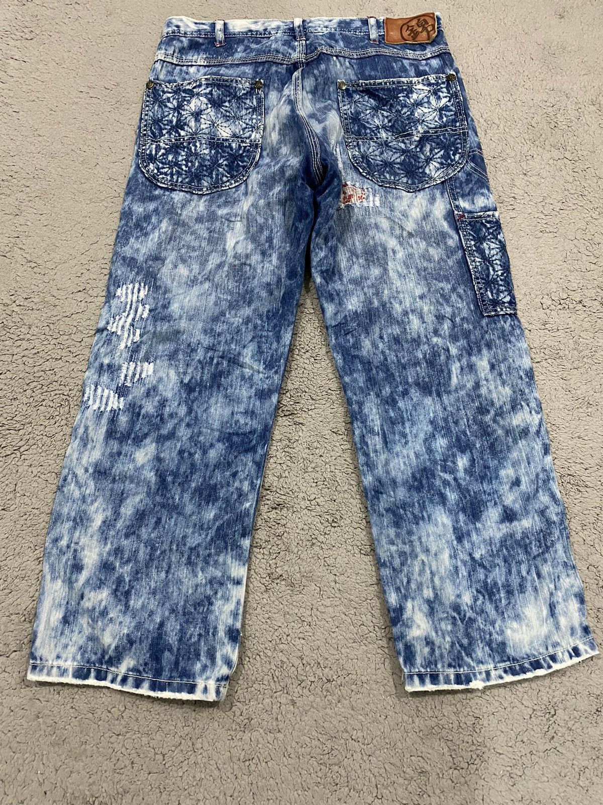 If Six Was Nine Japanese Brand Patchwork Acid Wash Denim Size US 31 - 12 Thumbnail