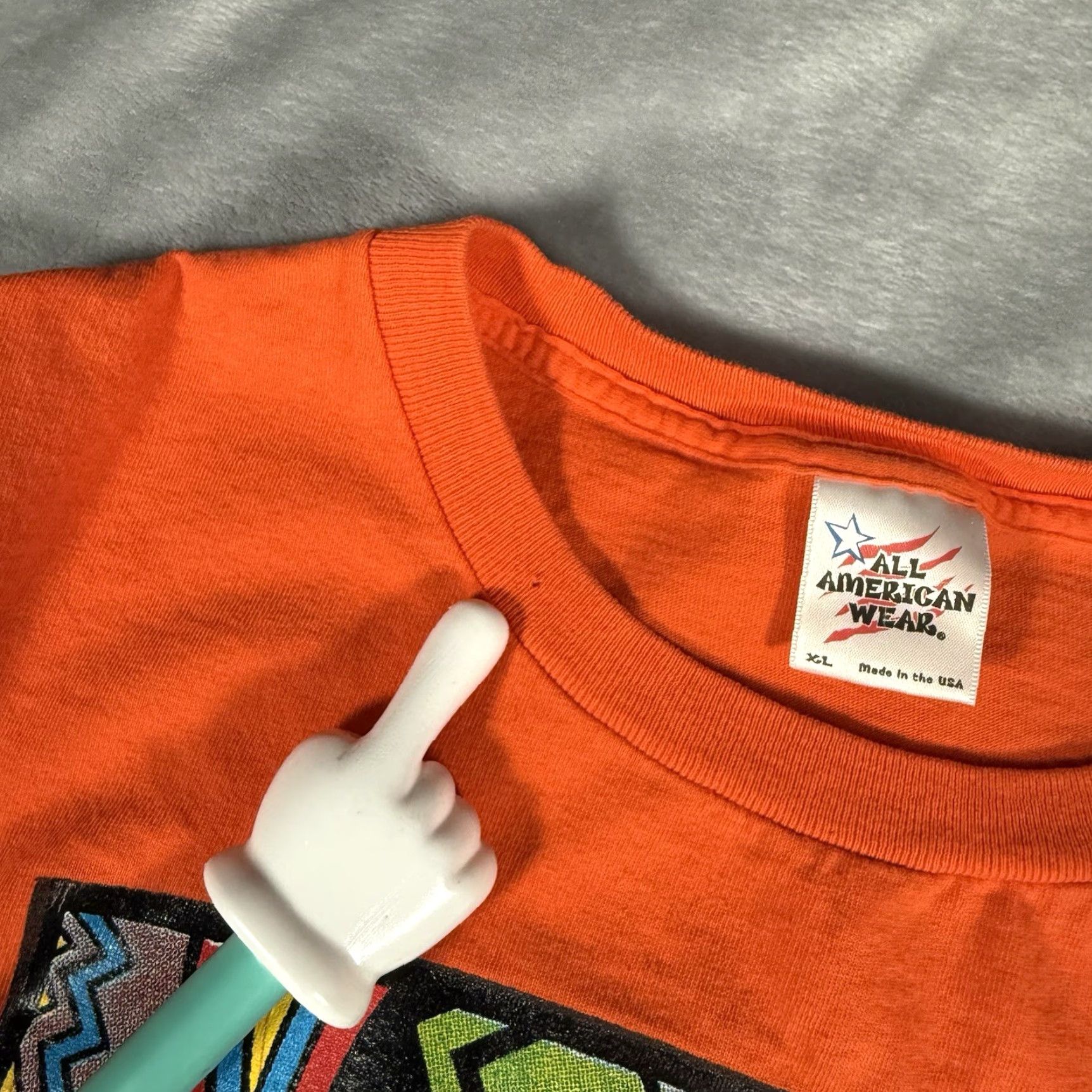 Vintage VINTAGE Unitees T-Shirt Men XL Orange 90s Graphic Print Crew Neck Short Sleeve Cotton United States Vintage Logo Mens Size US XL / EU 56 / 4 - 3 Thumbnail
