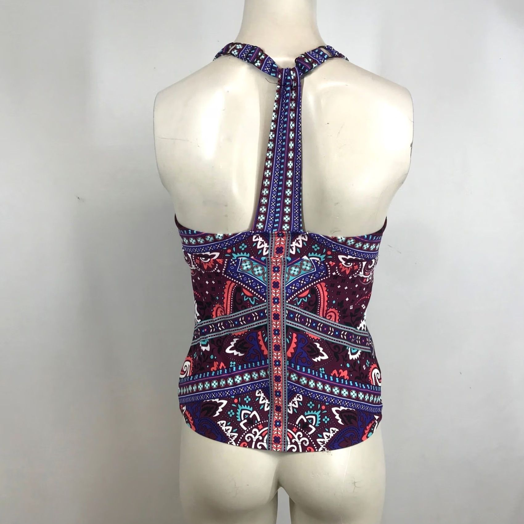 Vintage Title Nine Purple Paisley Halter Tankini Swim Top Small Size S / US 4 / IT 40 - 5 Thumbnail
