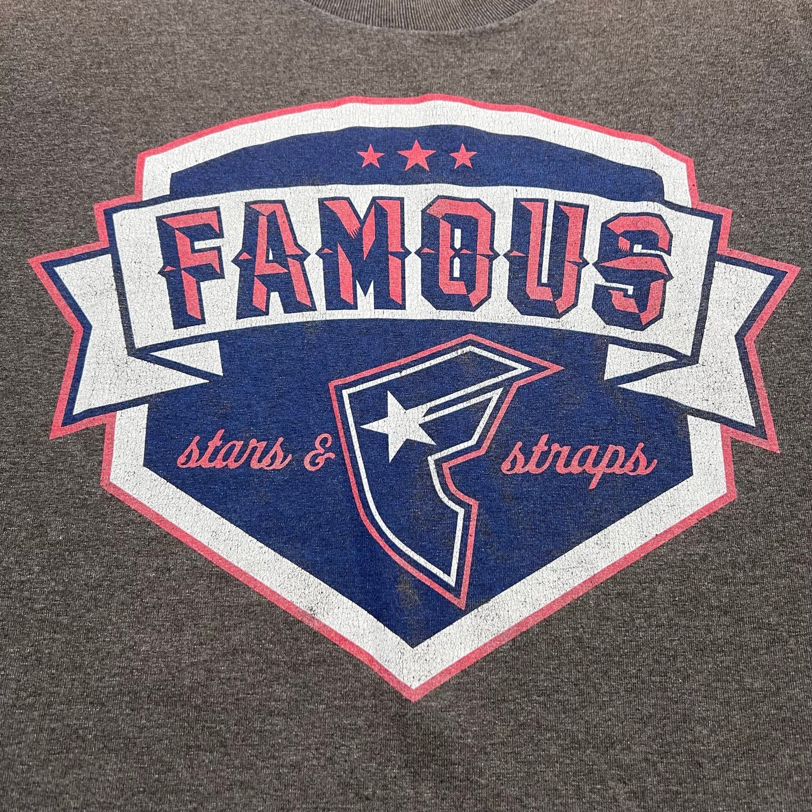 Almost Famous Vintage Y2K Famous Stars & Straps T shirt grey Sz L Distress Size US L / EU 52-54 / 3 - 2 Thumbnail