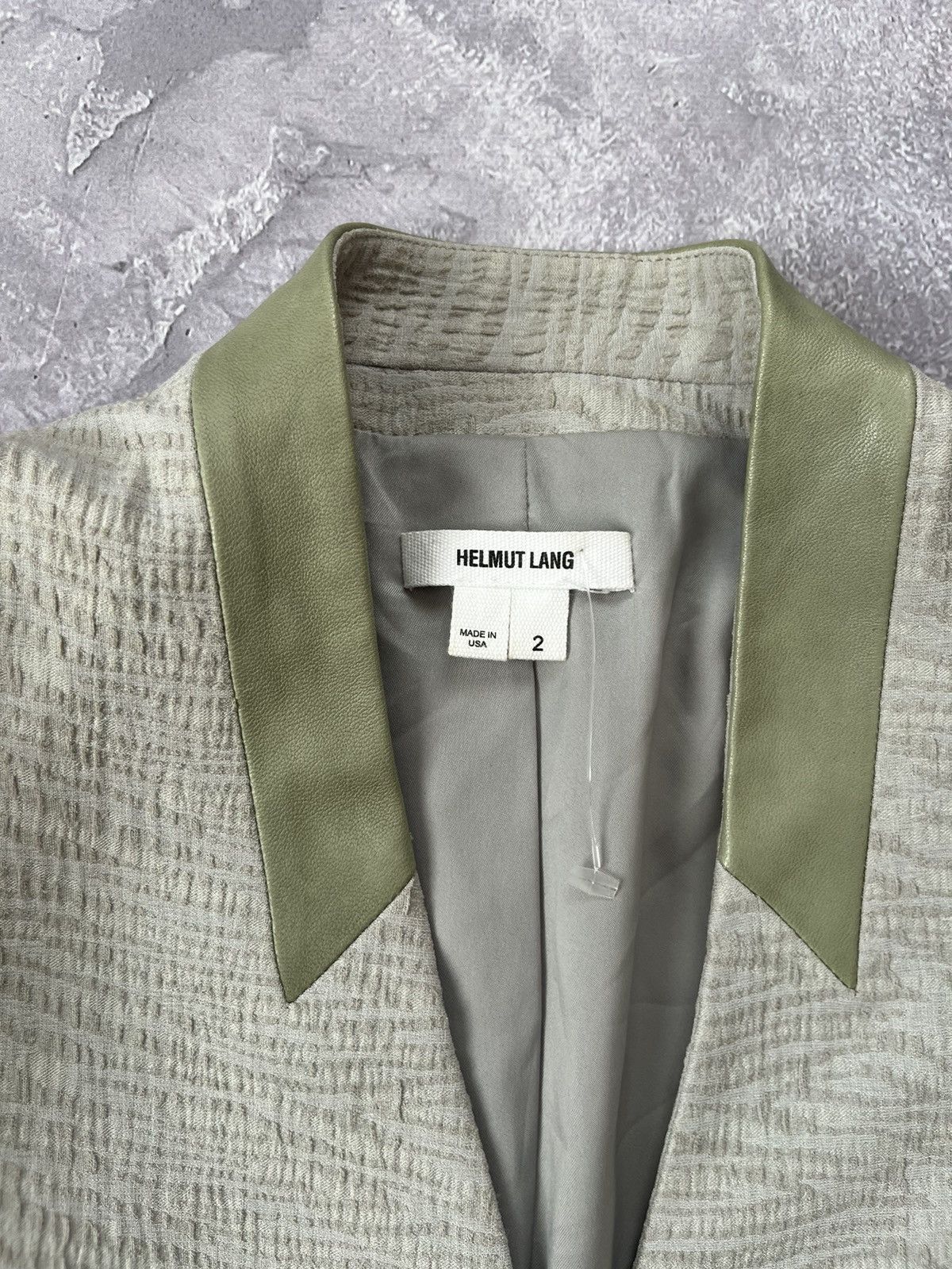 Helmut Lang Helmut Lang Leather Blazer Made in USA Size 2 Size XS / US 0-2 / IT 36-38 - 2 Thumbnail