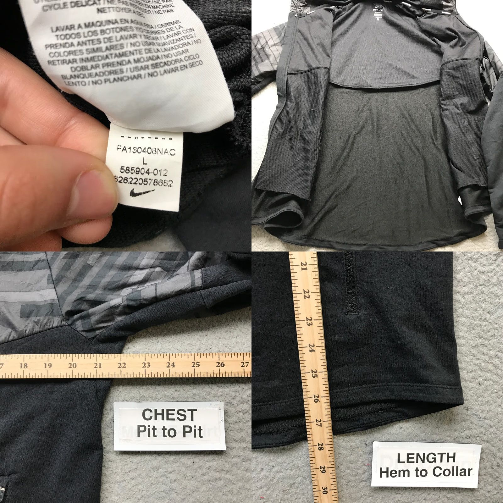 Nike Nike Windrunner Windbreaker Jacket Hoodie Mens L Black - Dri-Fit, Zip, Pockets, Logo, 585904-012 Size US L / EU 52-54 / 3 - 8 Thumbnail