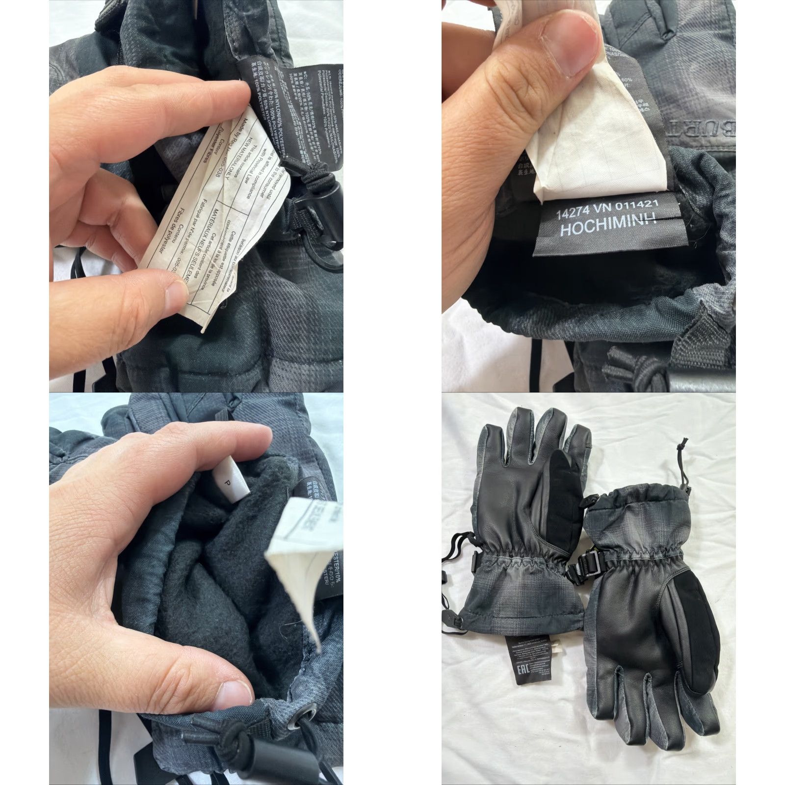 Burton VINTAGE Burton Men’s Small Gray Snowboarding gloves Gray Polyester Nylon Faux Leather Size ONE SIZE - 9 Thumbnail
