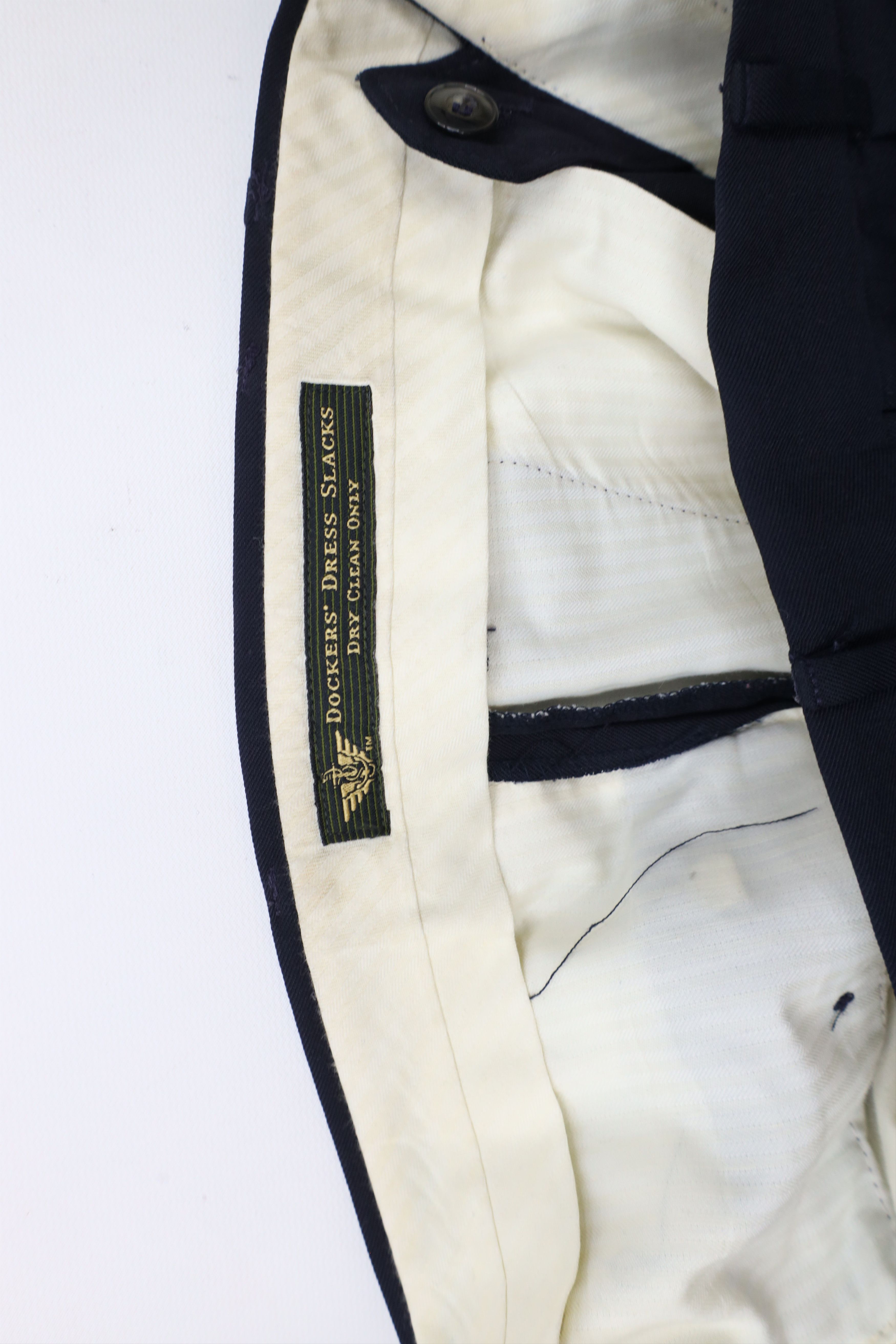 Vintage Vintage 90s Streetwear Pleated Cuffed Chino Pants Navy Blue Size US 32 / EU 48 - 9 Thumbnail