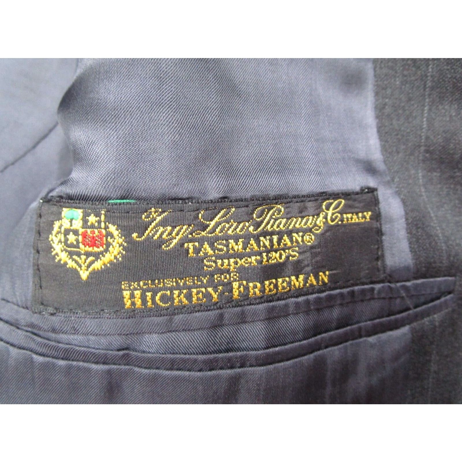 Vintage Hickey Freeman Mens 42 Long Gray Striped 2 Button Wool Suit Jacket Size 42R - 4 Thumbnail