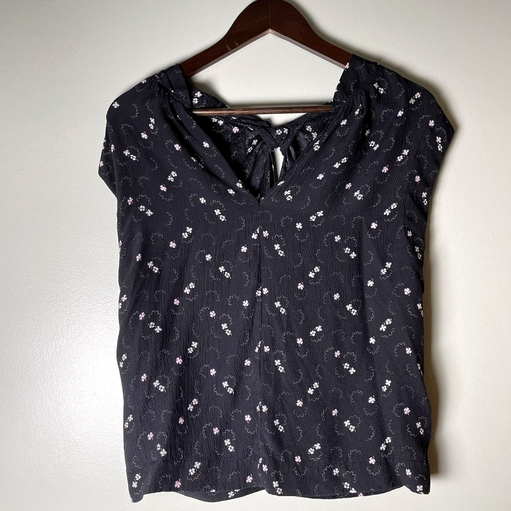 Rebecca Taylor Rebecca Taylor Top Silk Floral Sleeveless Mock Neck Keyhole Blouse Size S / US 4 / IT 40 - 6 Thumbnail