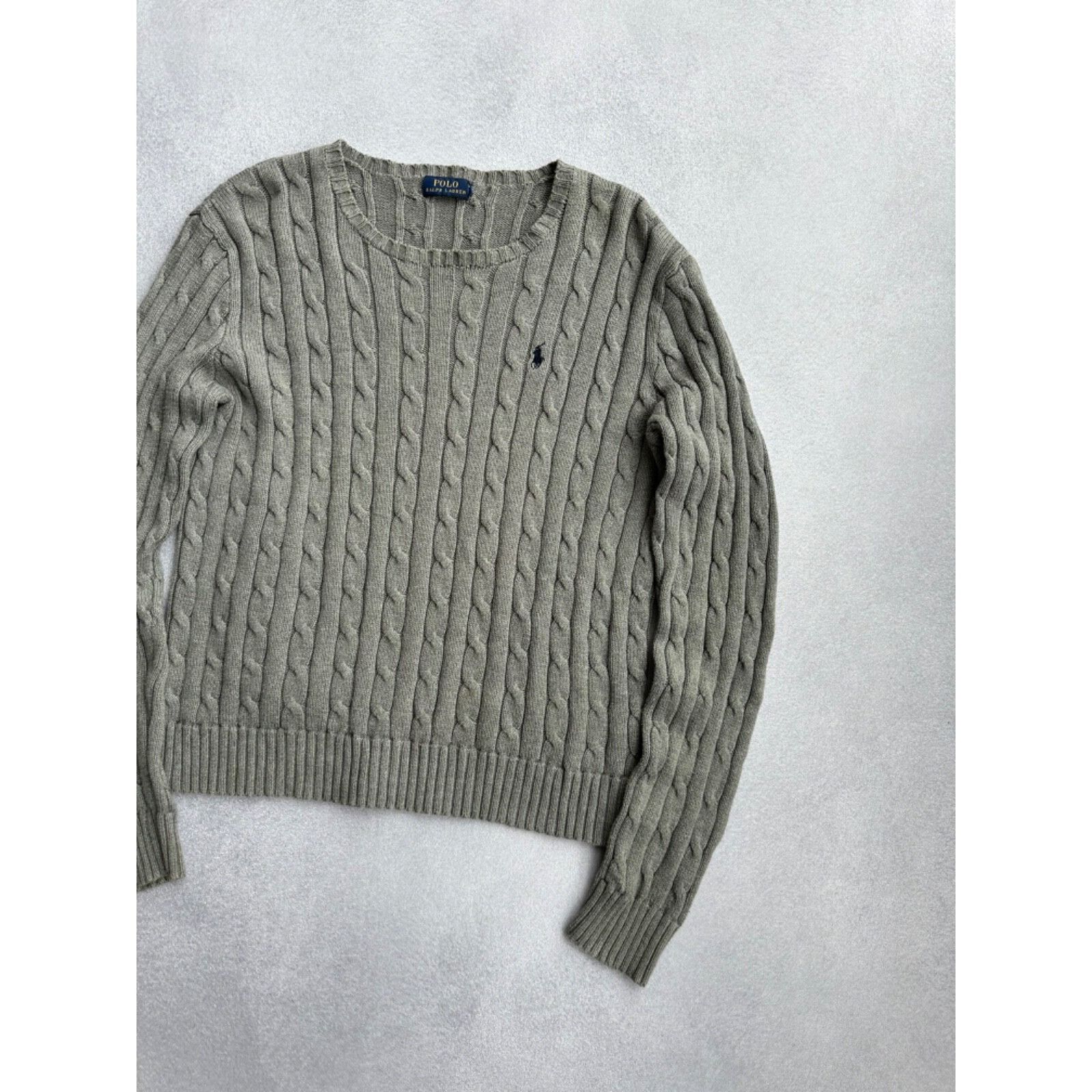 Polo Ralph Lauren VTG Polo Ralph Lauren Cable Knit Woman Dark Grey Sweater Size US L / EU 52-54 / 3 - 3 Thumbnail