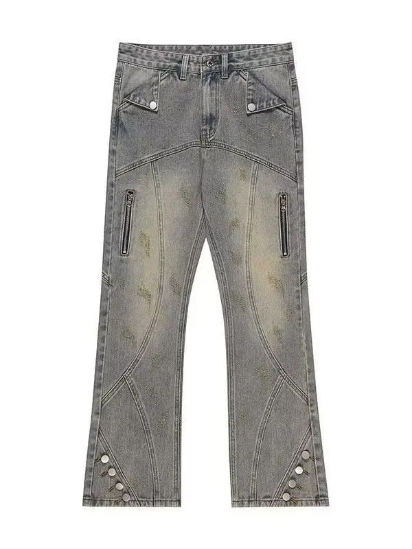 Japanese Brand Straight zipper high street jeans Size US 32 / EU 48 - 5 Thumbnail