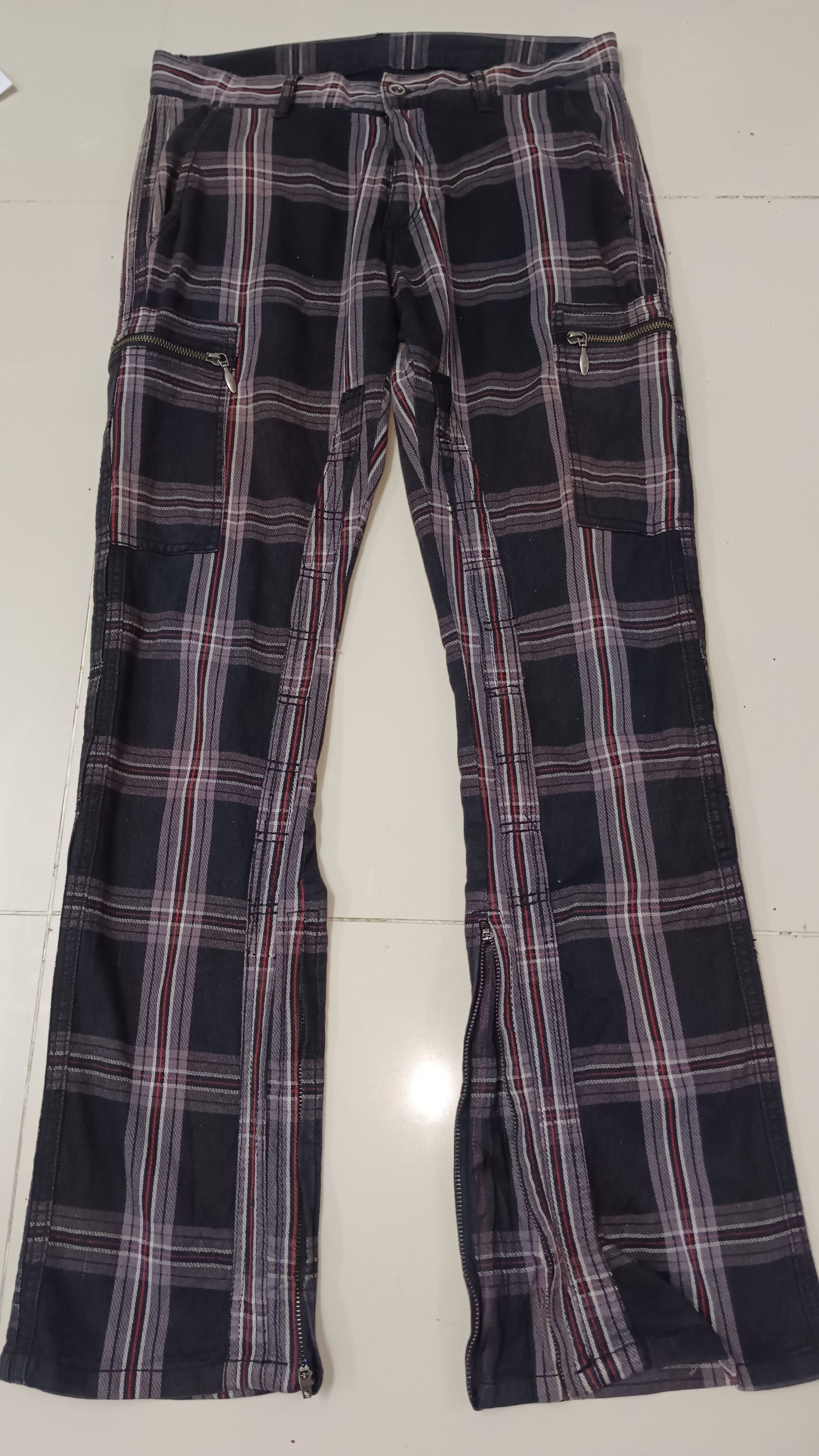 If Six Was Nine Japanese Brand Double Edge Plaid Bondage Pants Size US 33 - 4 Thumbnail