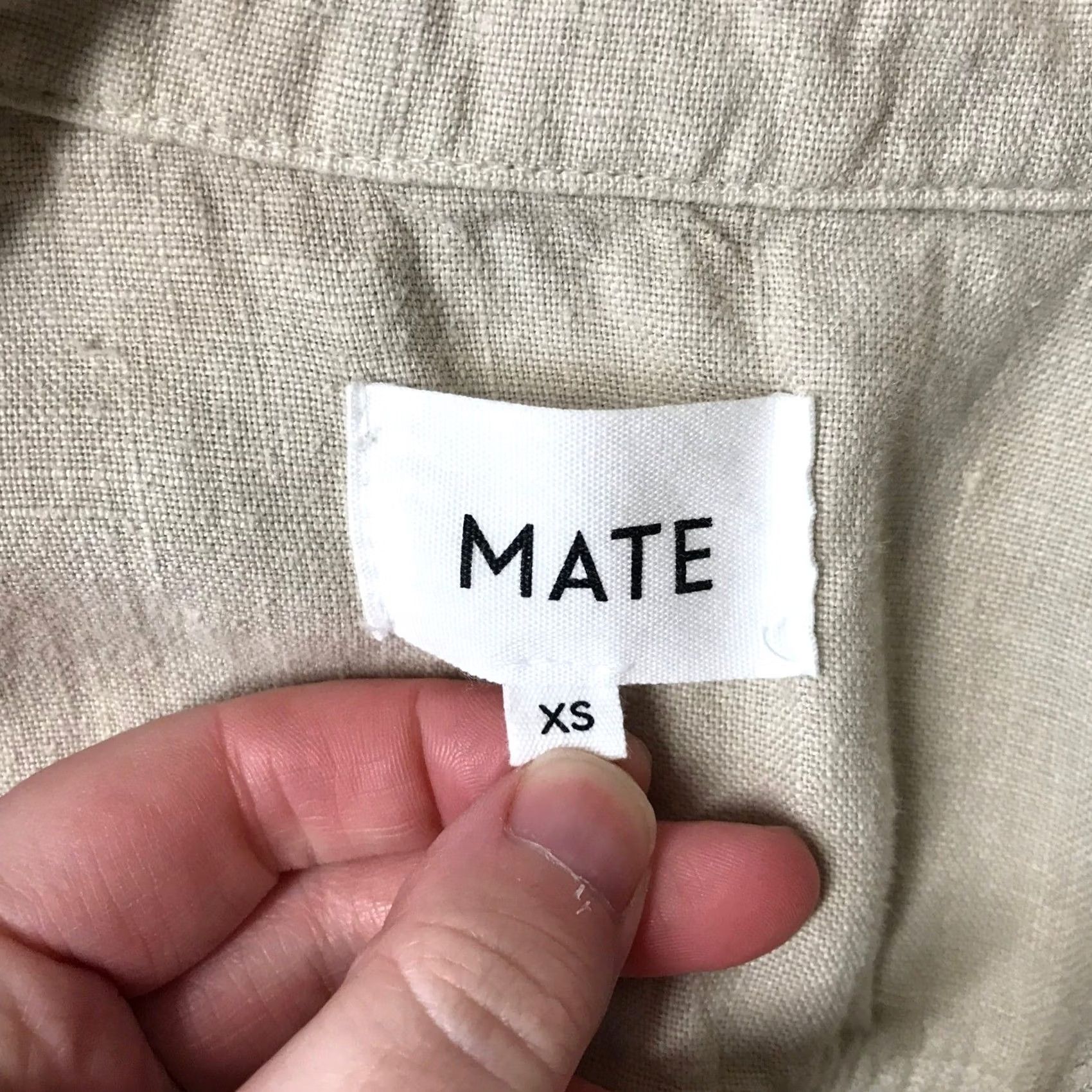 Vintage MATE The Linen Utility Jumpsuit Short Sleeve Button Front Beige XS Size 26" / US 2 / IT 38 - 7 Thumbnail