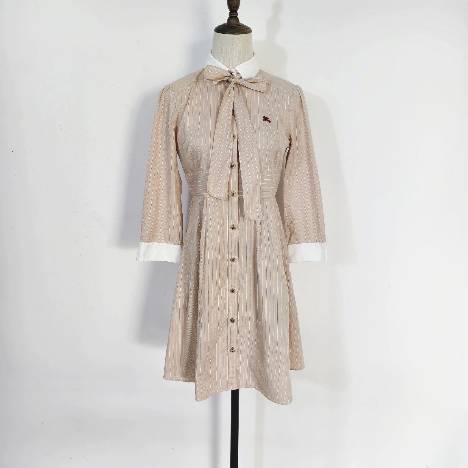 Burberry Vintage Burberry Striped Bow Dress - dmc Size US M / EU 48-50 / 2 - 1 Thumbnail