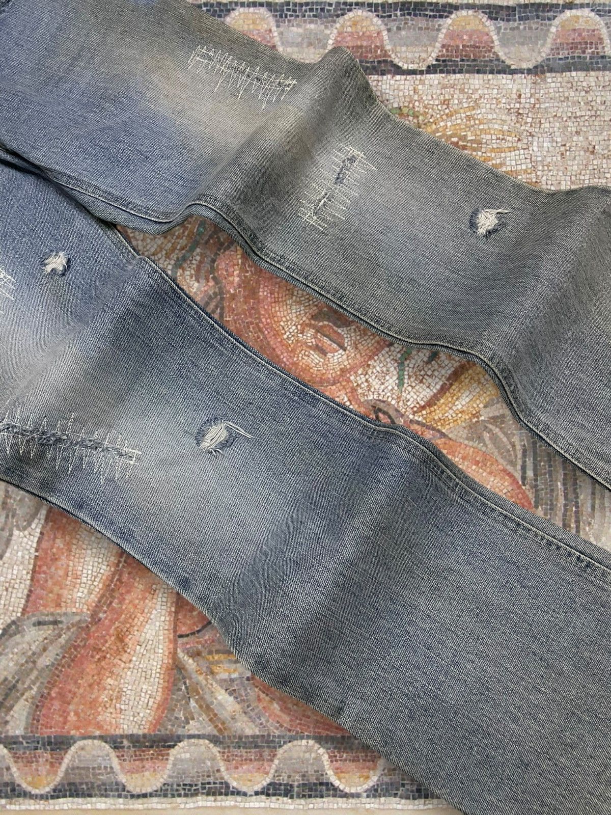 Tornado Mart Vintage 1990s Japan Designer Real Blue Interplanet Flared Size US 28 / EU 44 - 6 Thumbnail