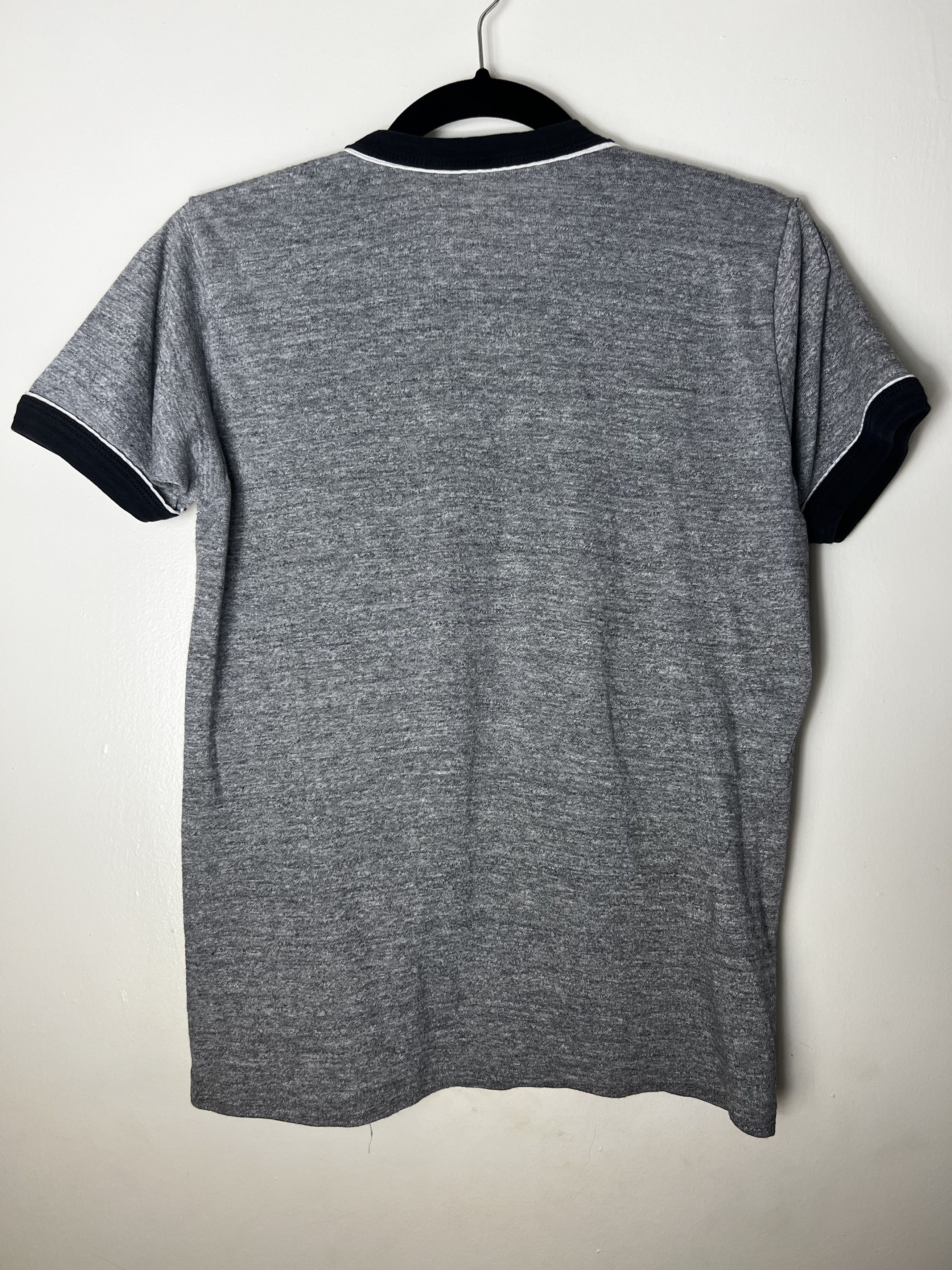 Vintage Vintage Grey T-shirt with Black Crewneck Collar and Sleeves Size US S / EU 44-46 / 1 - 5 Thumbnail