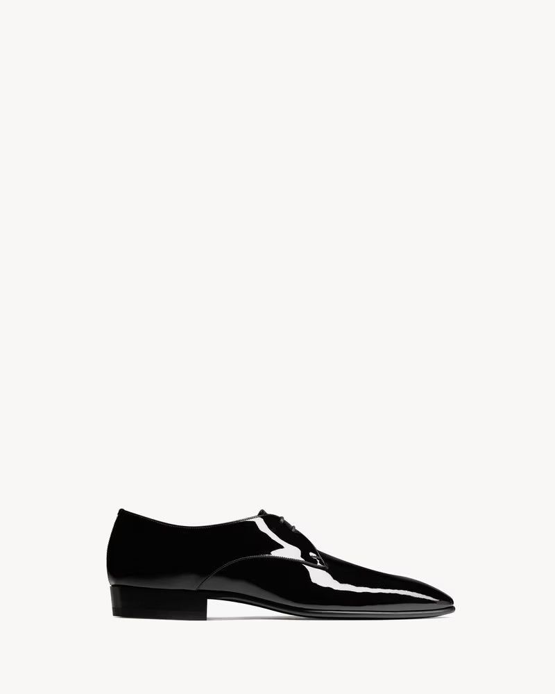 Saint Laurent Paris o1s1wg110924 Wyatt Derby in Patent Leather in Black Size US 8 / EU 41 - 1 Thumbnail