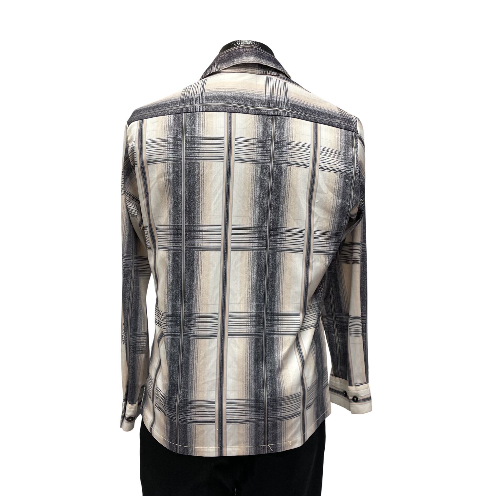 Other Vtg Joel SHADOW PLAID Butterfly Collar Mod Disco Shirt Size US M / EU 48-50 / 2 - 3 Thumbnail