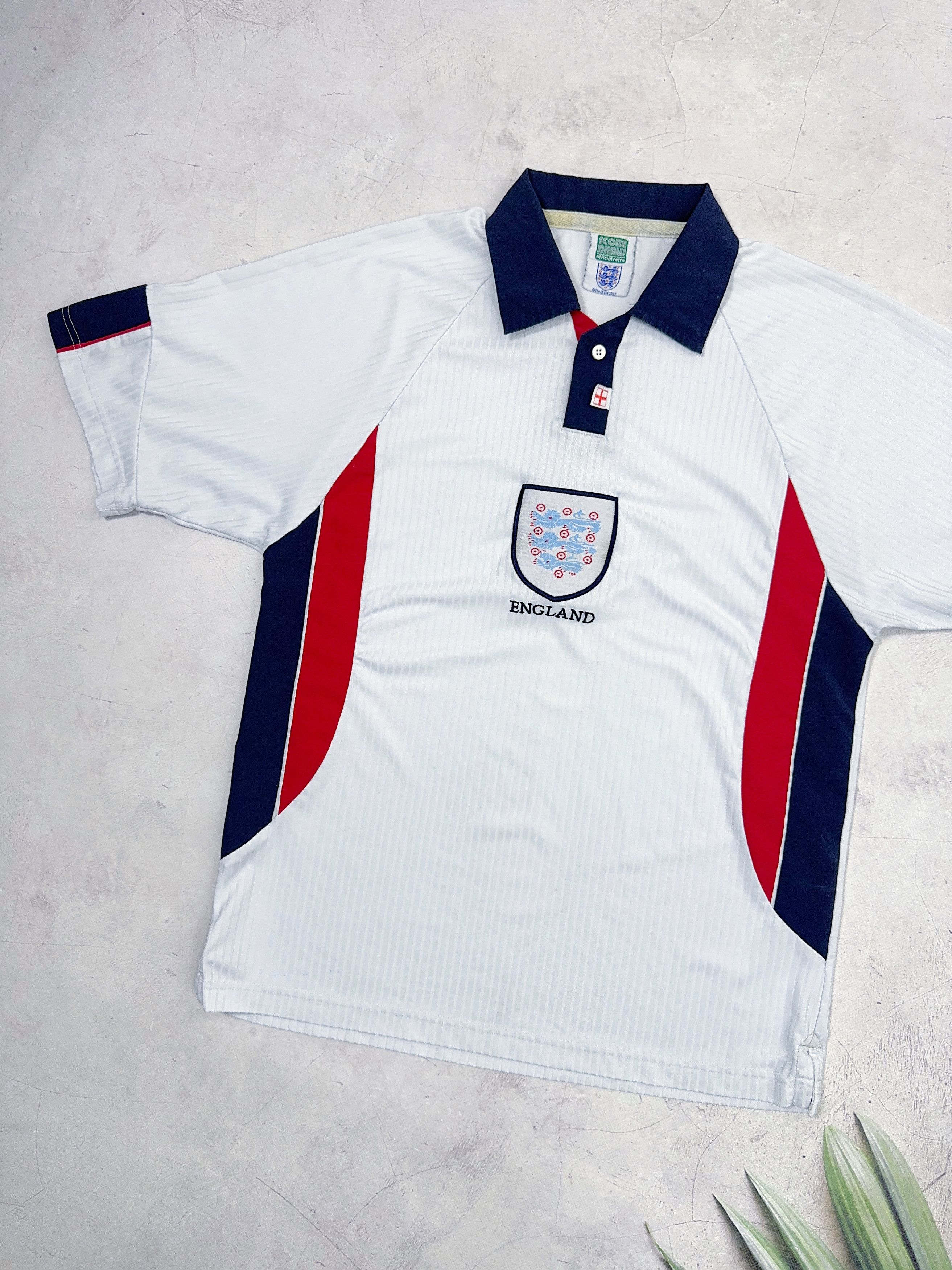 Vintage 1997 - 1999 England Home Football Shirt by Score Draw Size US L / EU 52-54 / 3 - 2 Thumbnail