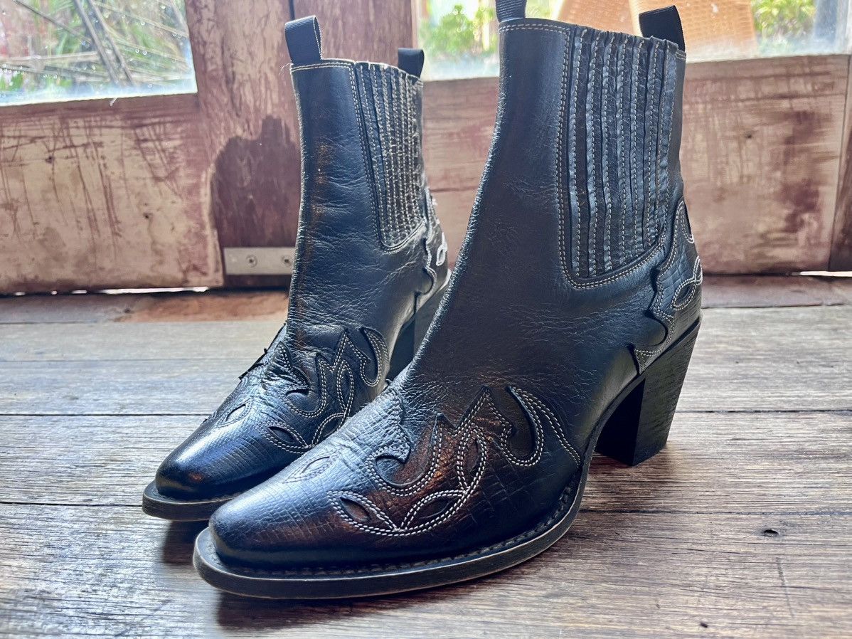 Free People Free People Black Western Ankle Boots Leather Cowboy Booties Size US 9 / IT 39 - 1 Thumbnail
