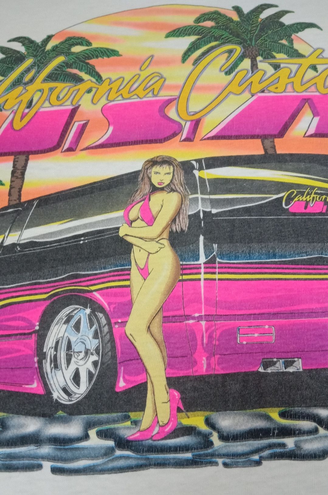 Vintage Vintage 90s California Custom USA T-shirt Size US M / EU 48-50 / 2 - 14 Thumbnail