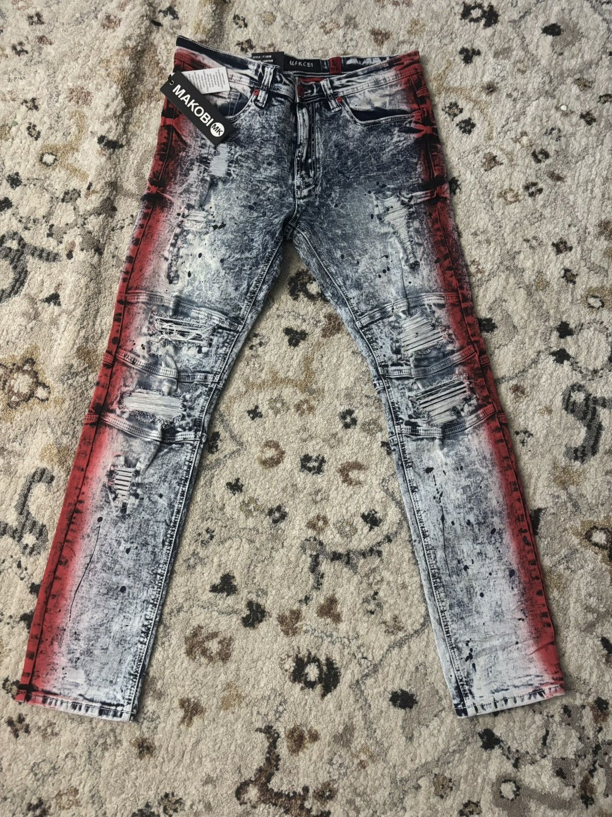 Other Makobi Jeans ‘Red Paint’ Size US 34 / EU 50 - 1 Thumbnail