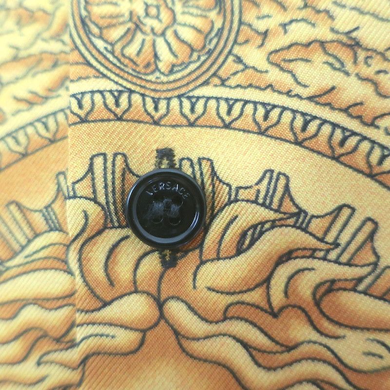 Versace Versace Palazzo Fit Maschera Baroque Shirt Black/Gold Sz 40 Size US XXS / EU 40 - 2 Thumbnail