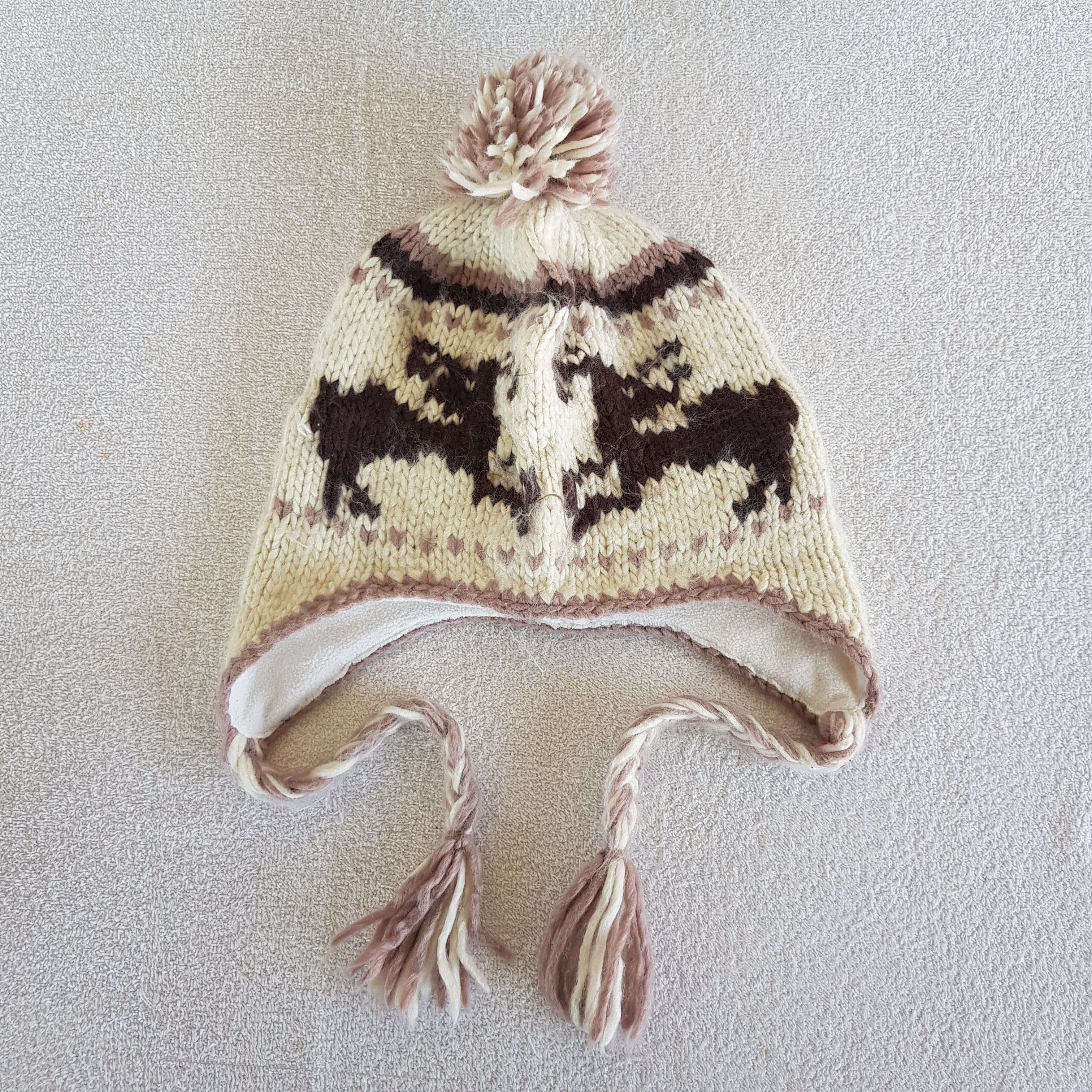 Japanese Brand Vintage Navajo Aztec Deer Earflap Beanie Snow Caps Ski Hats. Size ONE SIZE - 6 Thumbnail