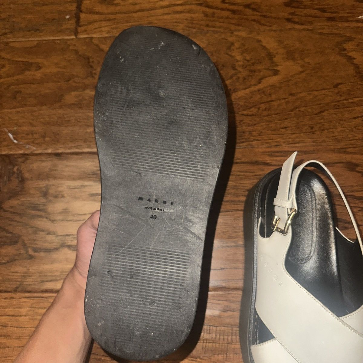 Marni Marni White Leather Shoes on Black Rubber Platform Size 40 Size US 9 / IT 39 - 4 Thumbnail
