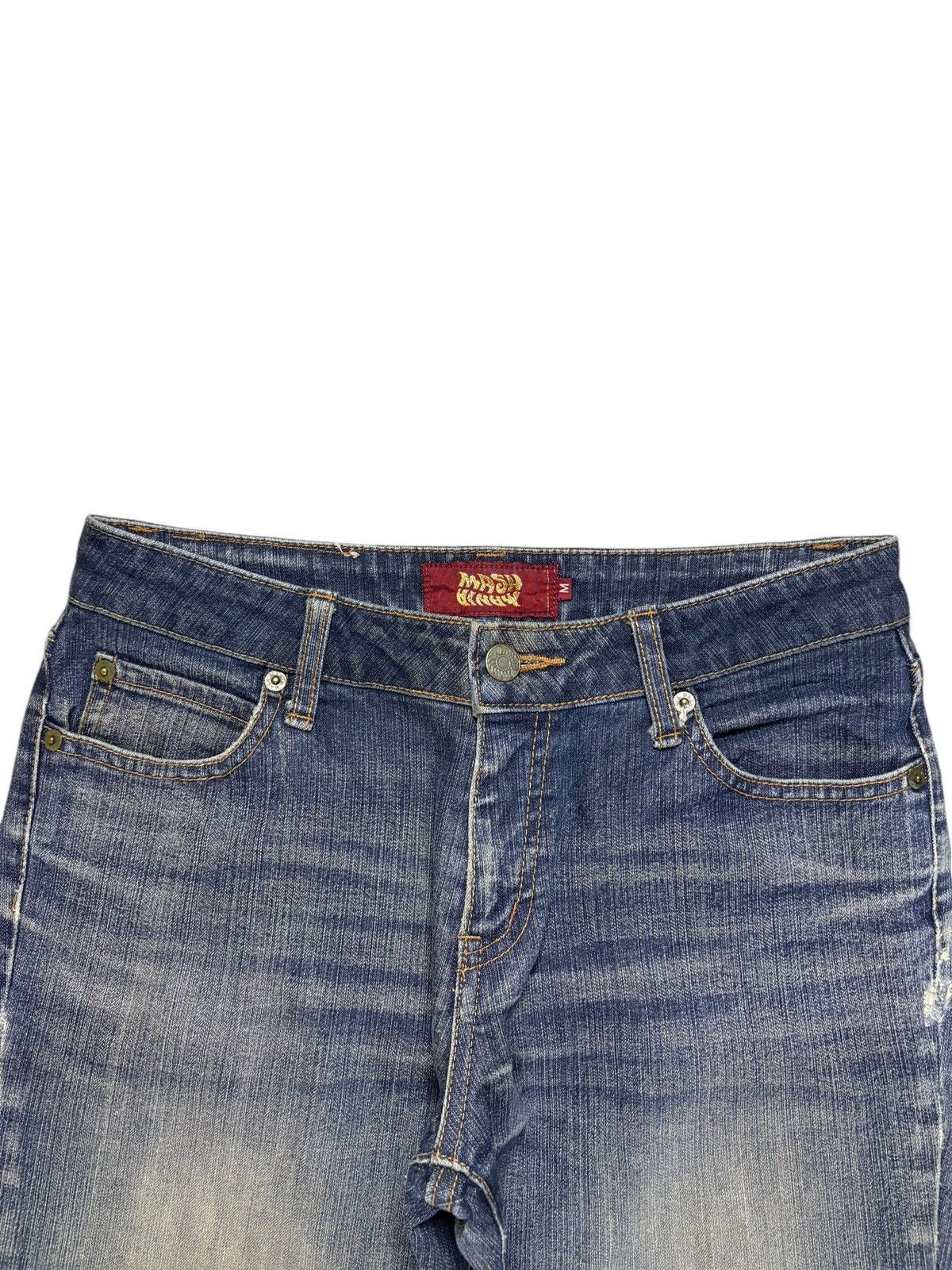 Japanese Brand Vintage Mash Mania *Japanese Wave* Mud Wash Flare Jeans Size 27" / US 4 / IT 40 - 4 Thumbnail