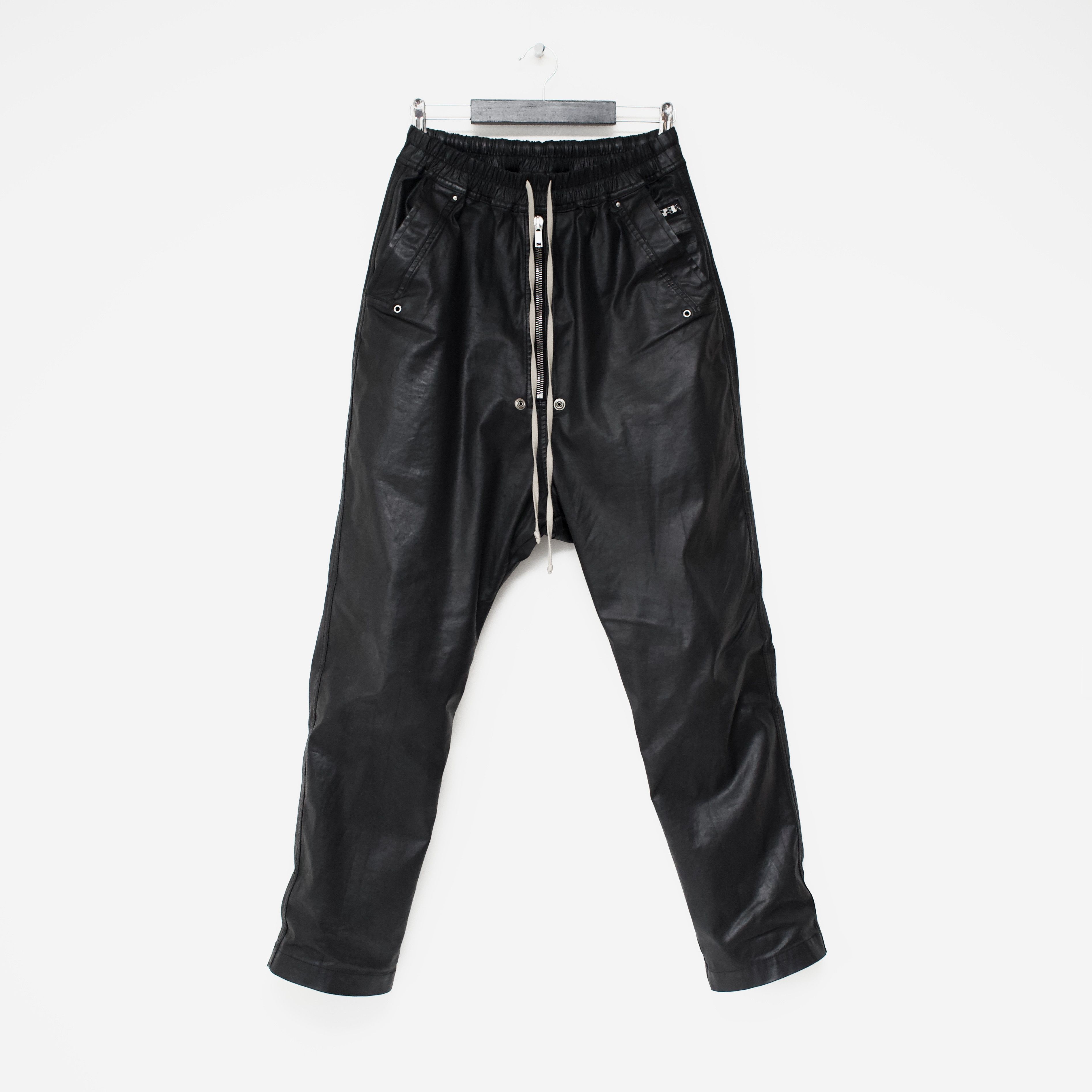 Rick Owens DRKSHDW Black Wax Bela Pants | Grailed