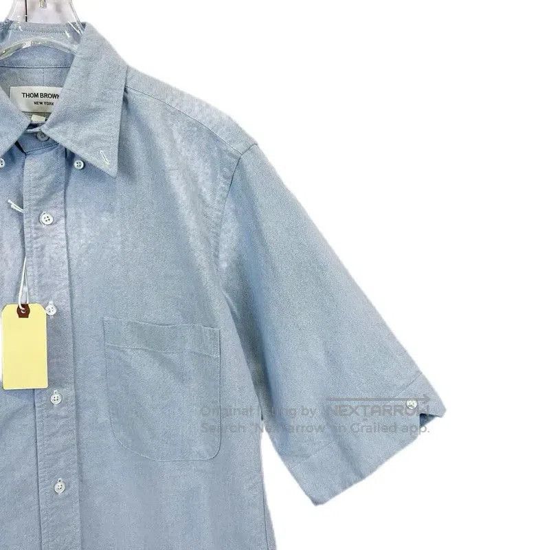 Thom Browne Thom Browne Blue Cotton Short Sleeve Shirt . Size M / US 6-8 / IT 42-44 - 3 Thumbnail