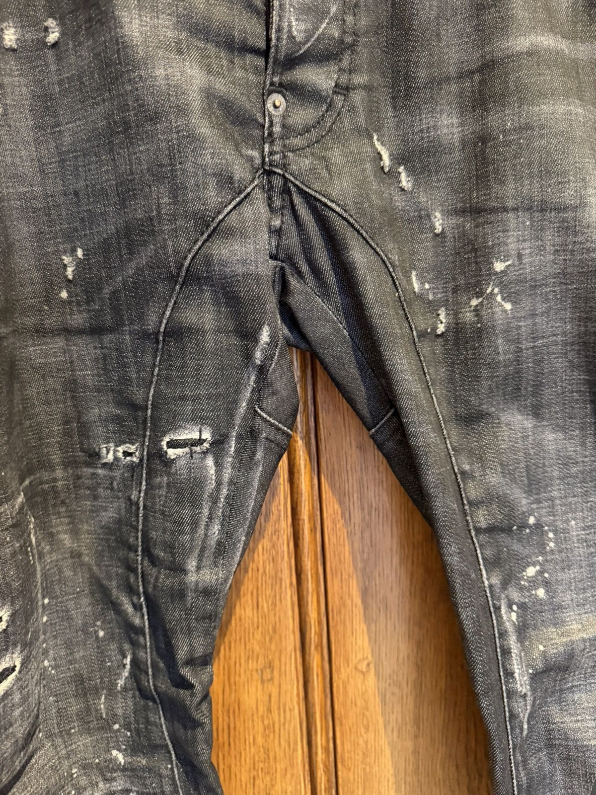 Dsquared2 FW16 Dsquared2 destroyed biker denim jeans grey black 50 Size US 34 / EU 50 - 17 Thumbnail