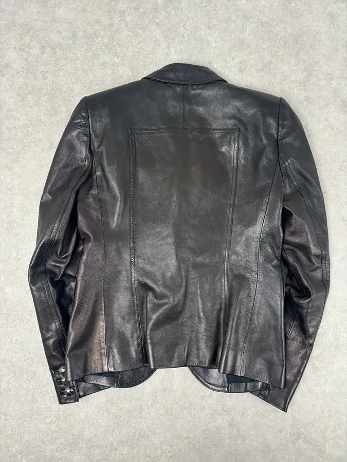 Gucci FW2001 Gucci Black Leather Minimal Blazer Jacket by Tom Ford Size S / US 4 / IT 40 - 6 Thumbnail