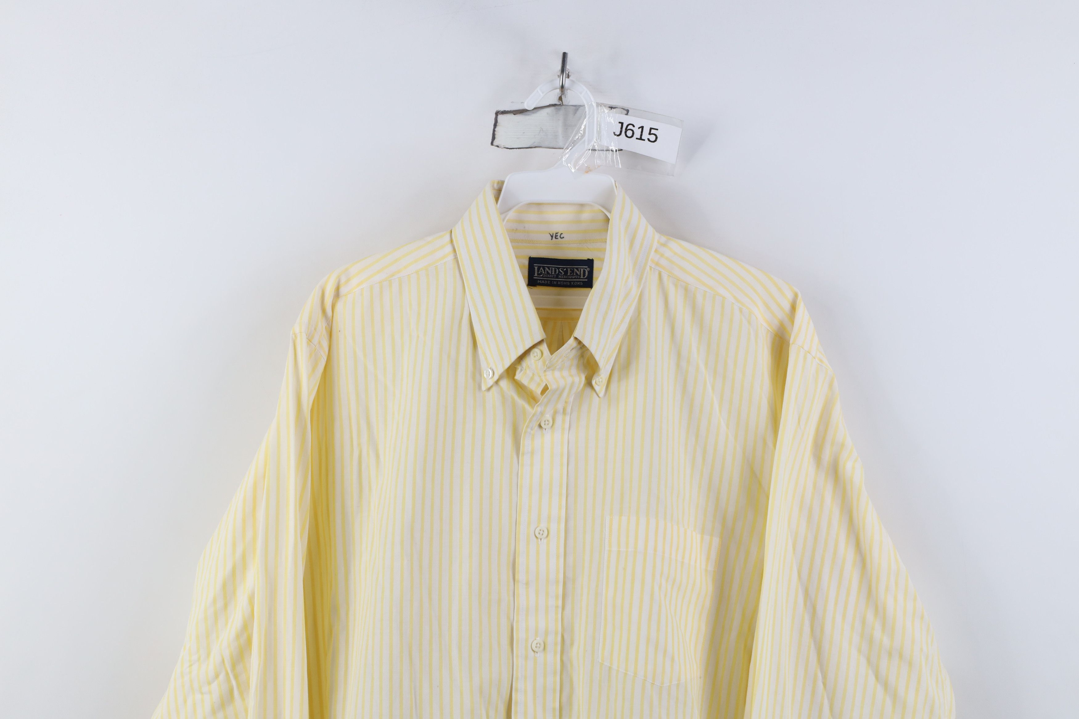 Lands' End Vintage 70s 80s Lands End Long Oxford Striped Button Shirt Size US L / EU 52-54 / 3 - 2 Thumbnail