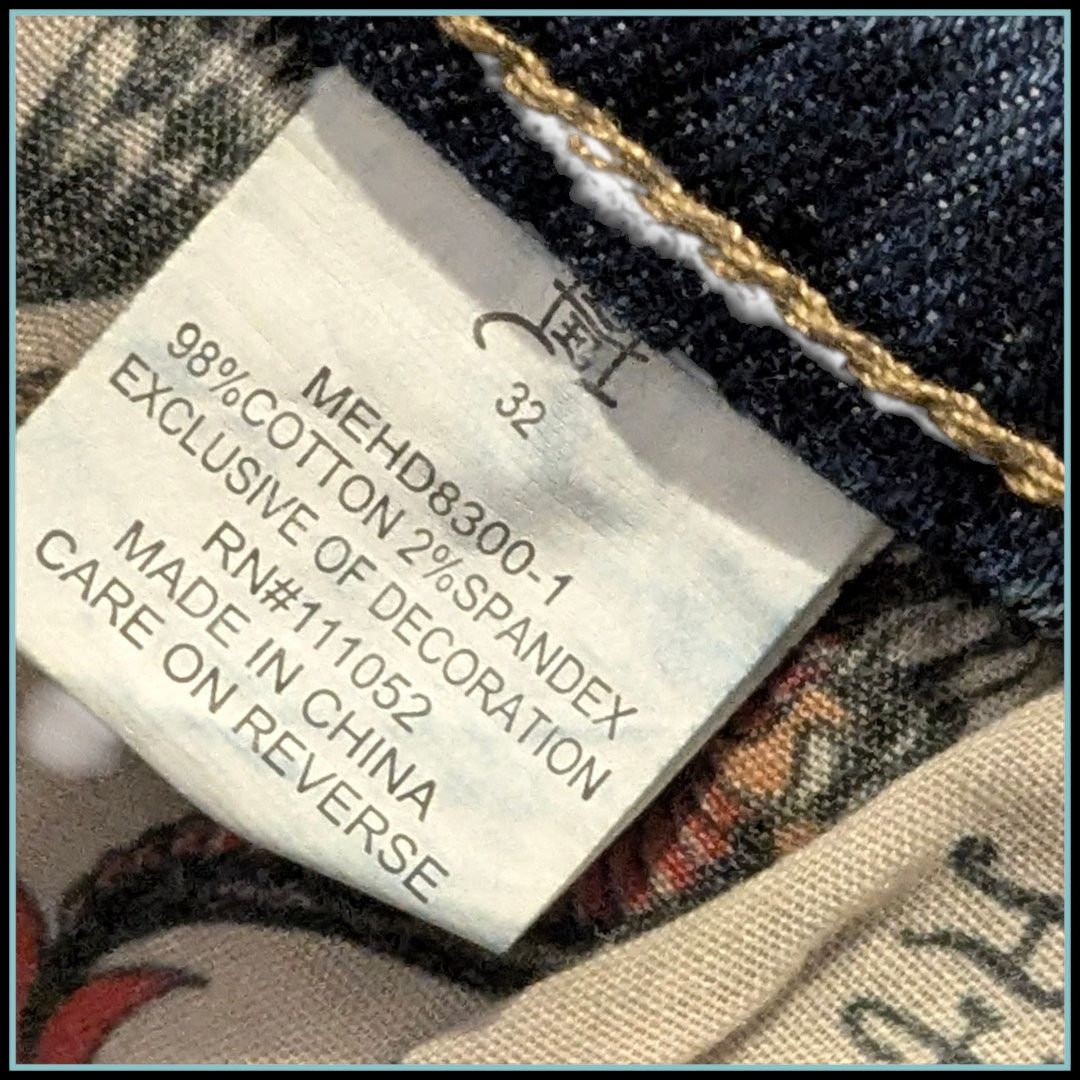 Ed Hardy ED HARDY "Roaring Tiger" Splatter Jeans Slim Taper Men's 32 Size US 32 / EU 48 - 8 Thumbnail