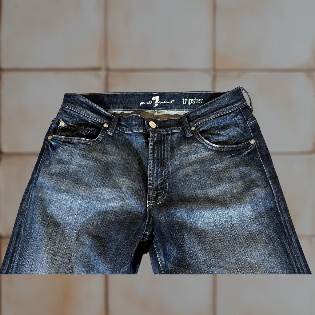 7 For All Mankind 7 For All Mankind Jeans Womens 30x30 Tripster Flare Wide Leg Y2K Boho Hippie Jeans Womens 30 Dark Blue Embroidered Pockets Vintage No Size 30" / US 8 / IT 44 - 1 Thumbnail