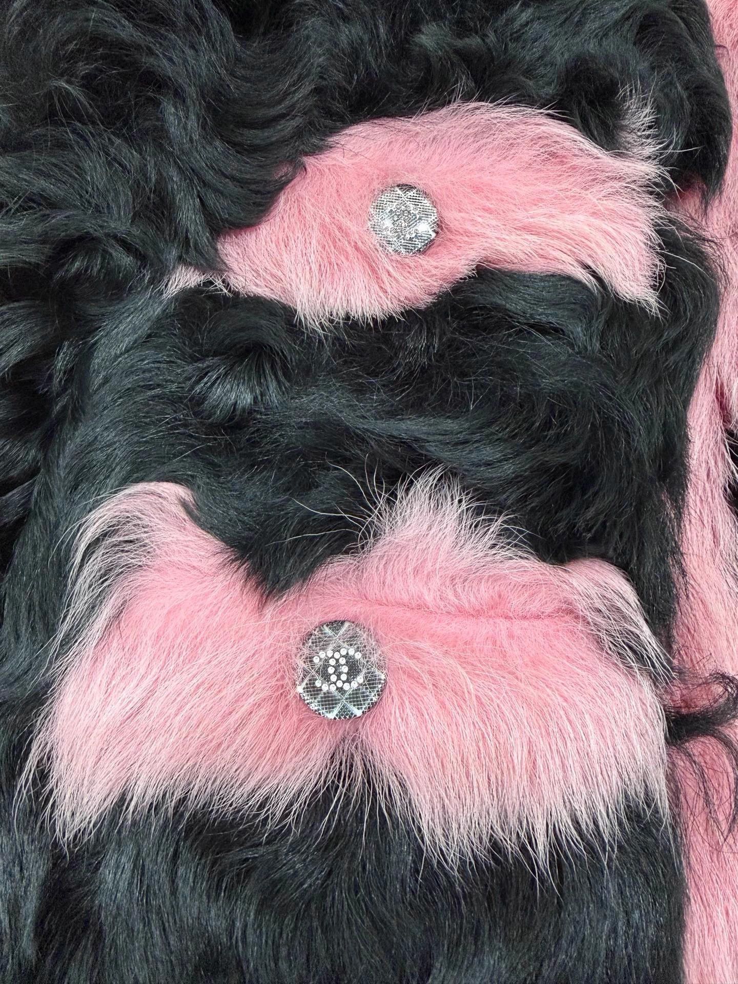 Chanel Chanel 21K Black Pink Colorblock 4-Pocket Fur Coat FR34 New Size XS / US 0-2 / IT 36-38 - 6 Thumbnail