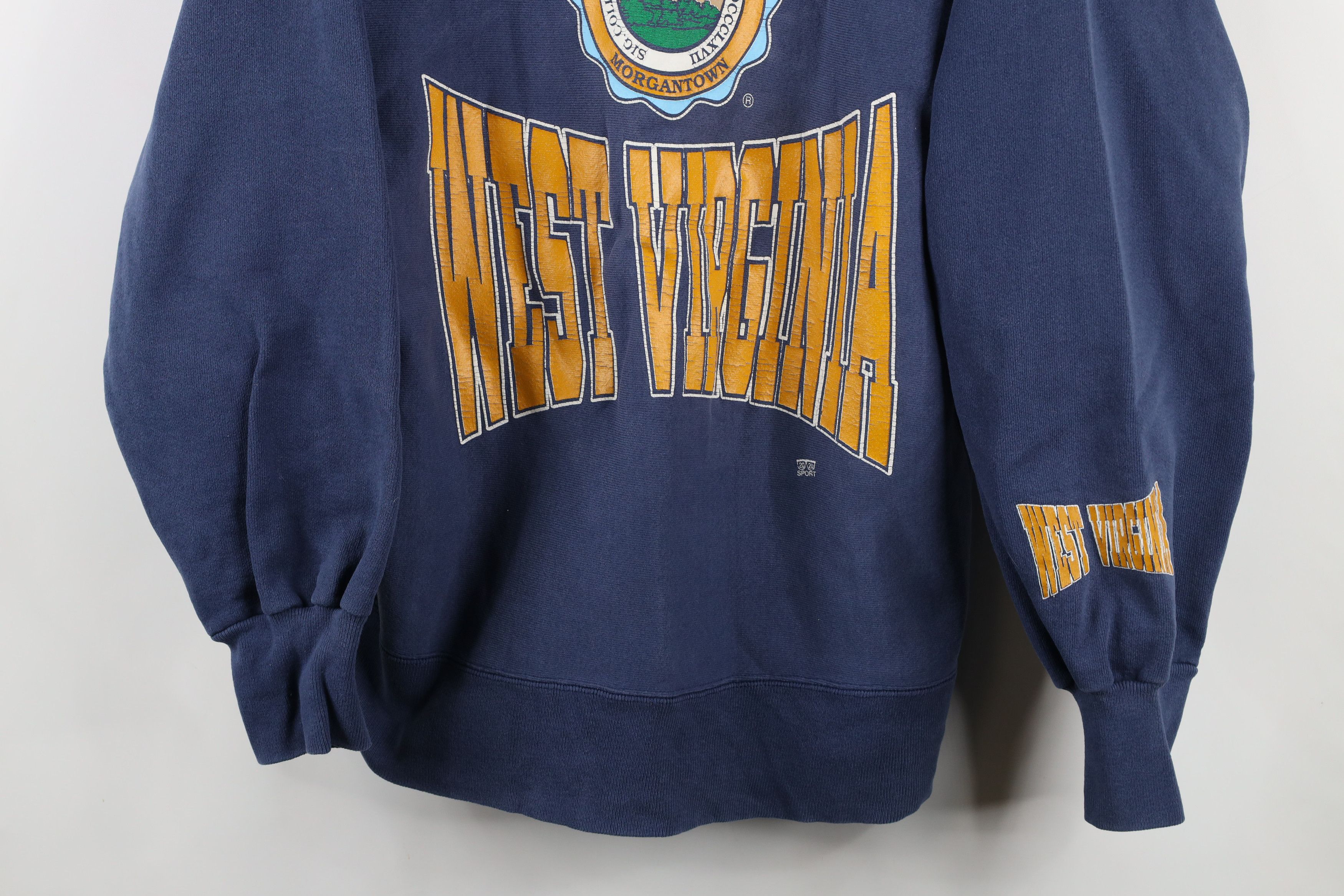 Vintage Vintage 80s 90s West Virginia University Sweatshirt USA Size US L / EU 52-54 / 3 - 3 Thumbnail