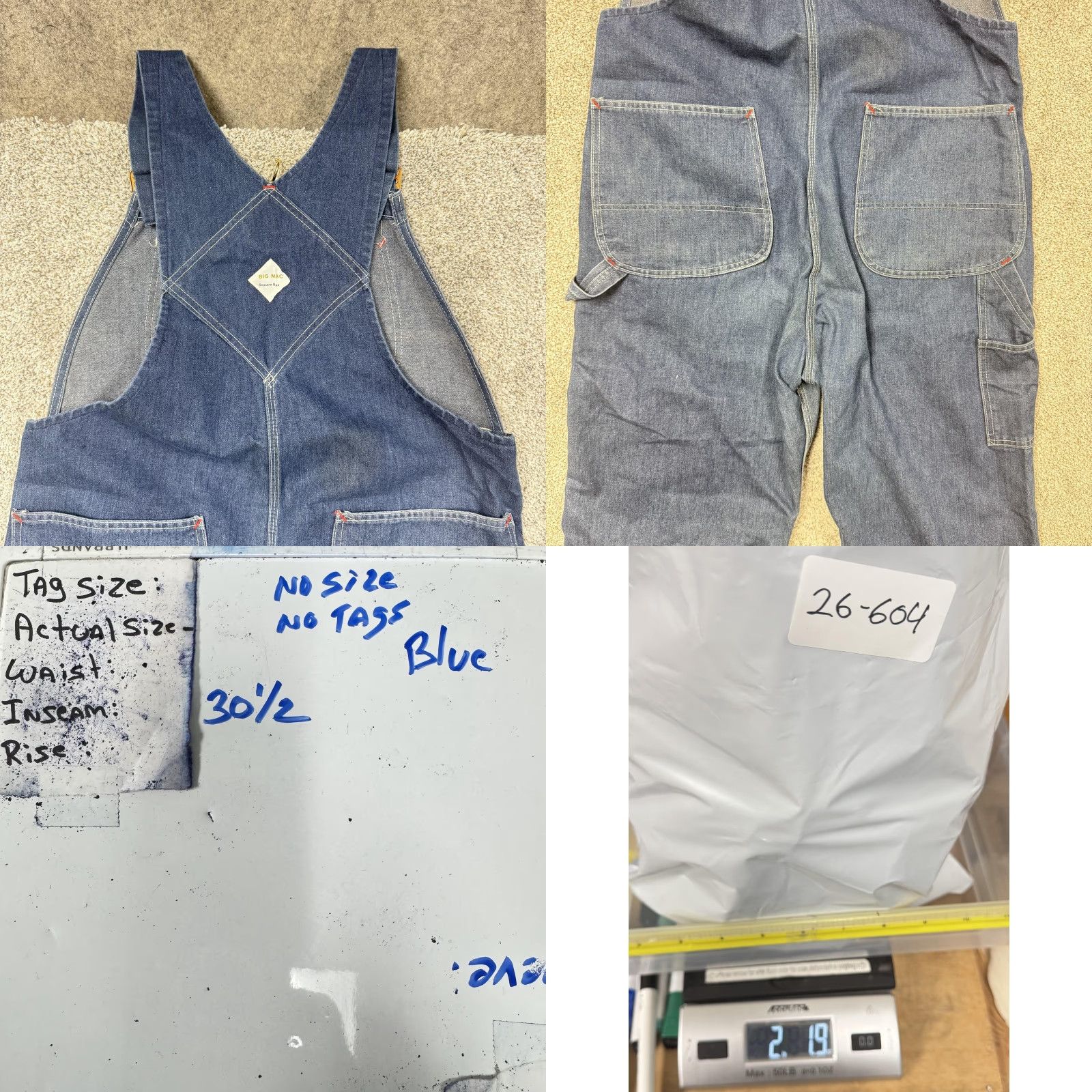 Vintage VINTAGE Big Mac Denim Bib Overalls Mens 44x30.5 Blue Square Back Workwear Utility Pants Size US 44 / EU 60 - 9 Thumbnail