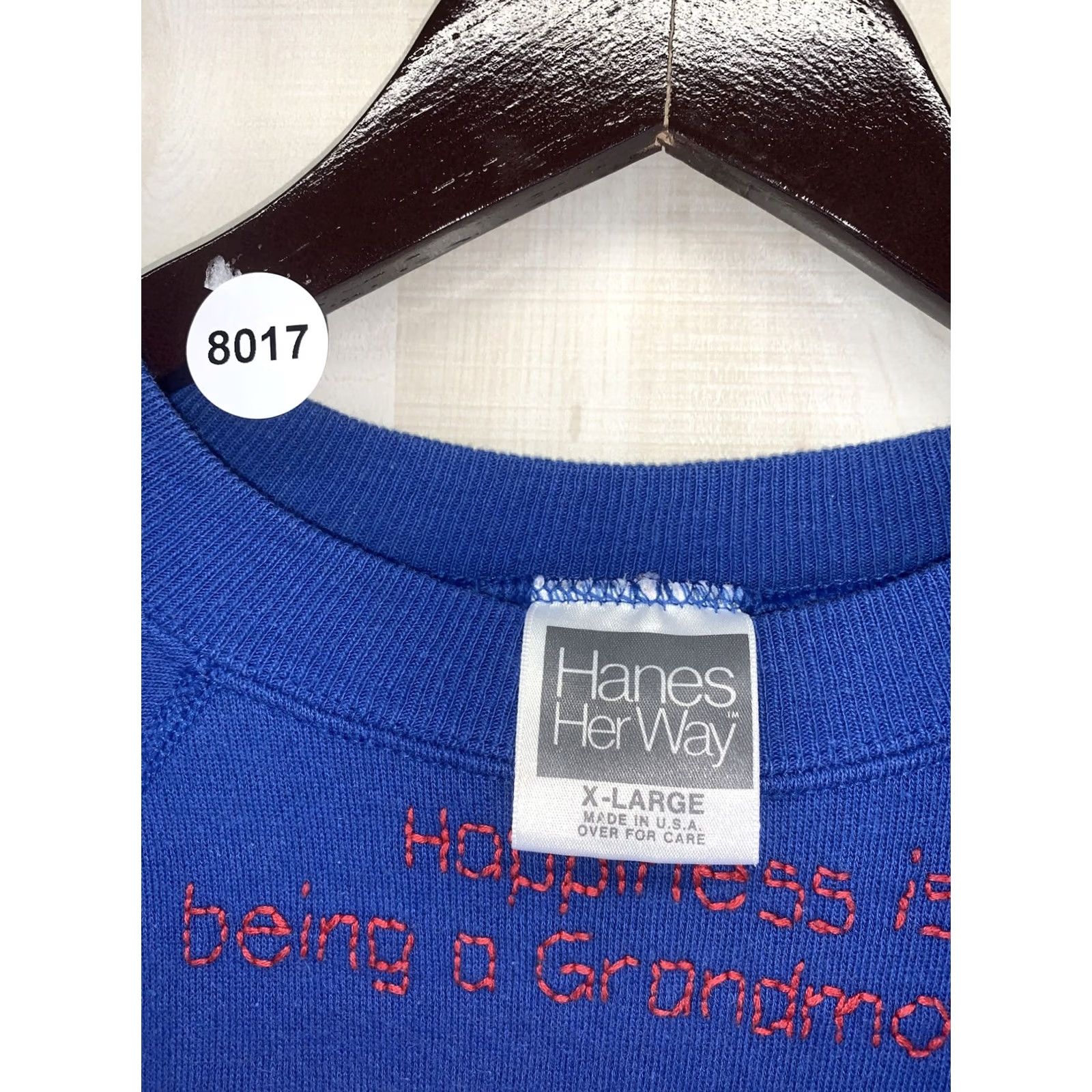 Hanes VINTAGE Hanes Hanes Her Way Hand Stitched Bunny Rabbit Grandma Sweatshirt XL Blue Womens Size XL / US 12-14 / IT 48-50 - 3 Thumbnail