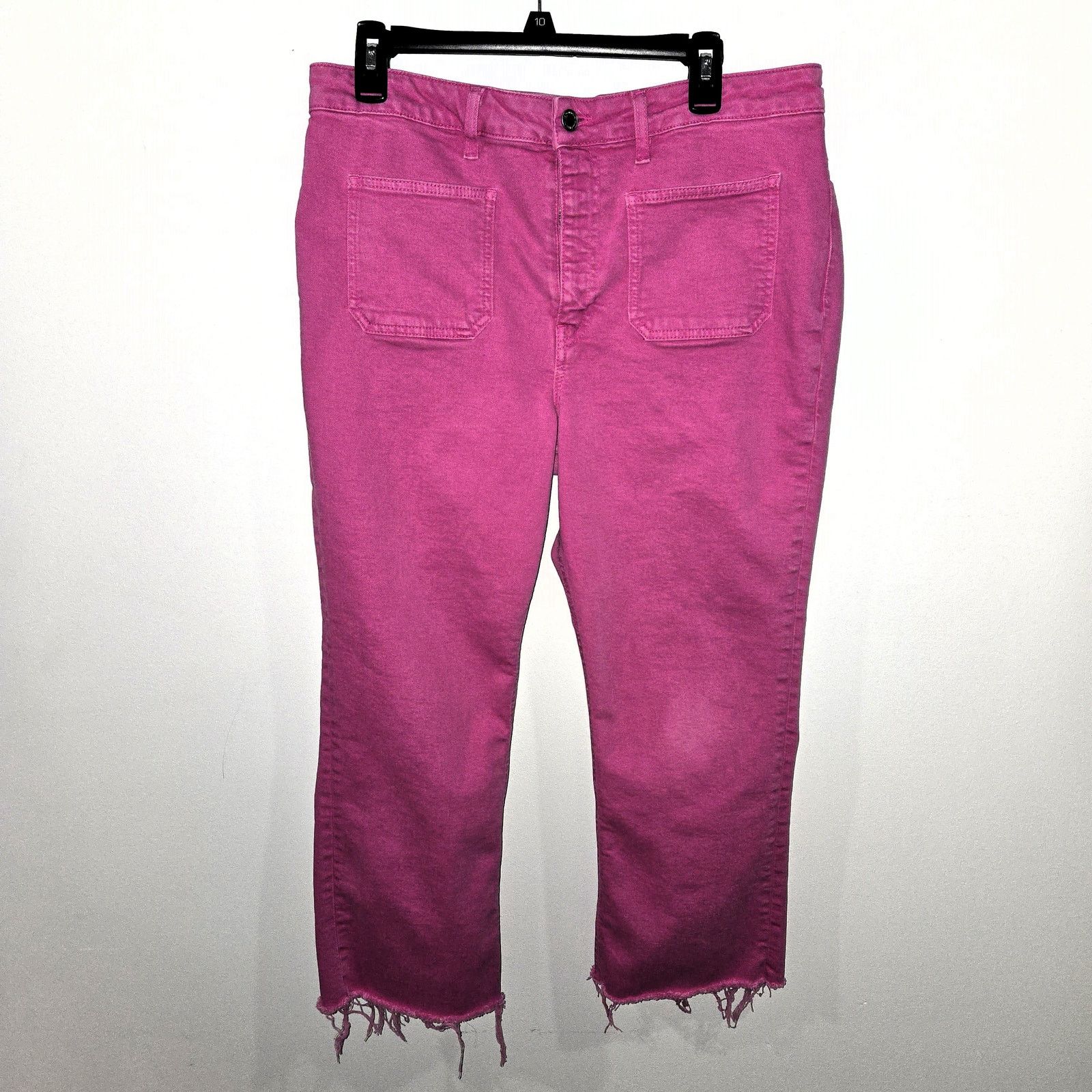 Zara Zara Size 14 Women's Bright Hot Pink Frayed Hem High Rise Size 36" / US 14 / IT 50 - 1 Thumbnail