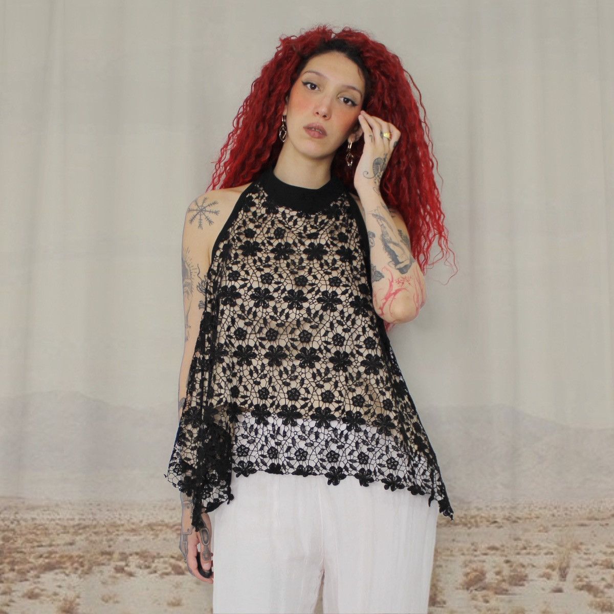 Other 🎶BLACK LACE HALTER TOP🎶 Size S / US 4 / IT 40 - 1 Thumbnail