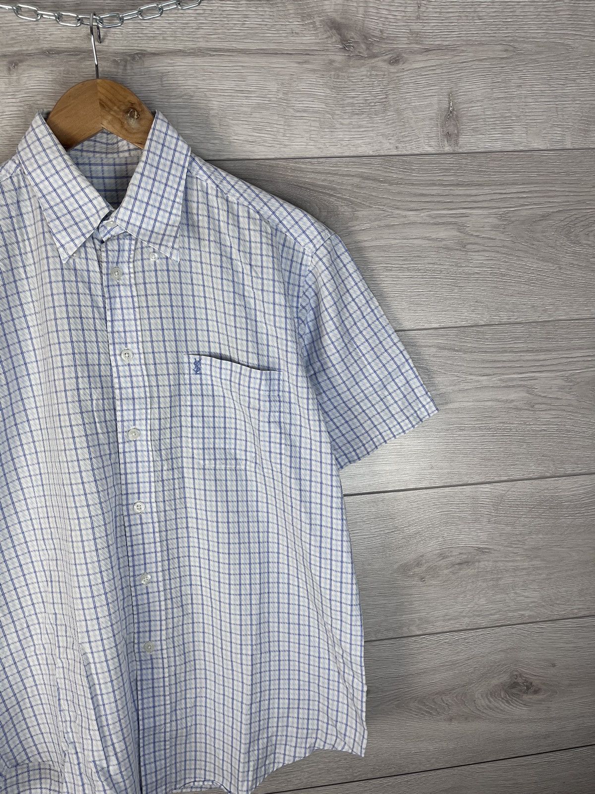 Yves Saint Laurent Vintage Mens Button Down Shirt Short Sleeve YSL Size US L / EU 52-54 / 3 - 2 Thumbnail